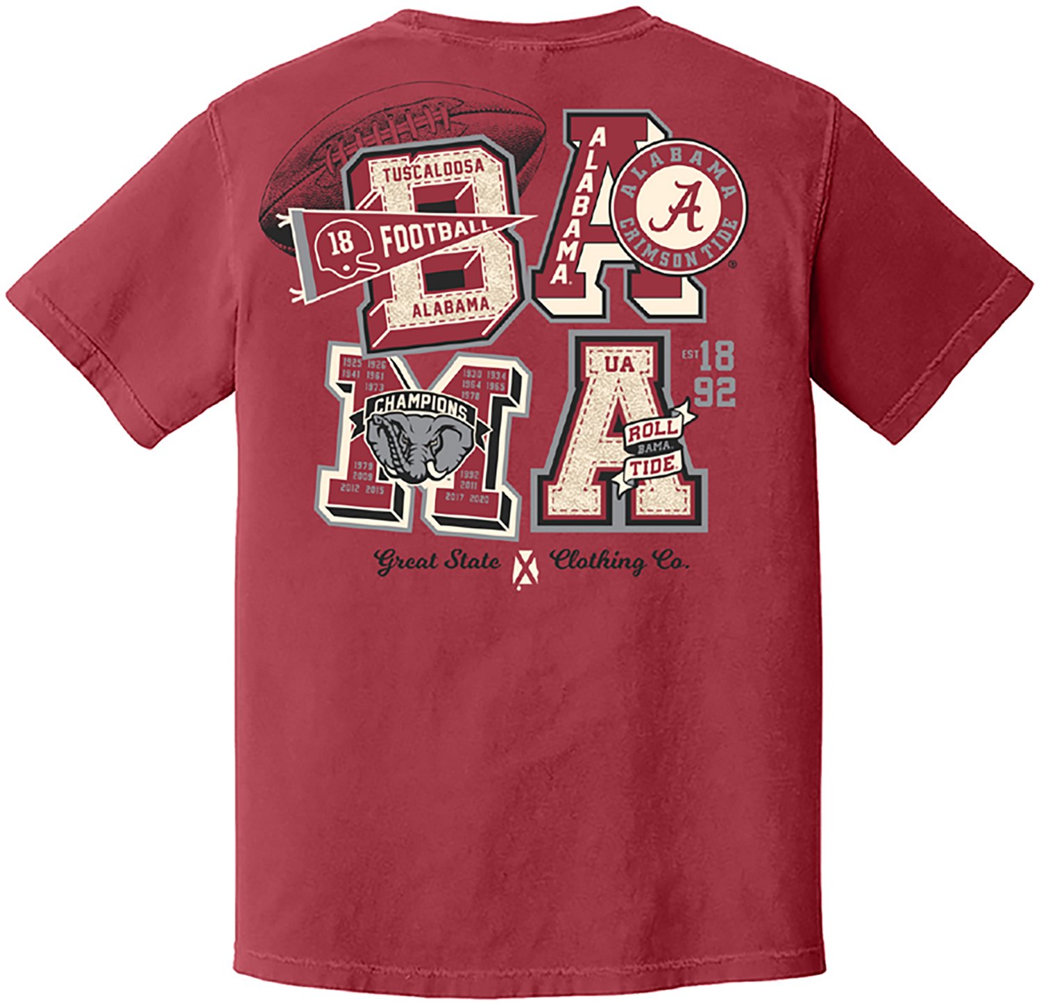 Great State Women's University of Alabama Varsity Letters Graphic T-shirt