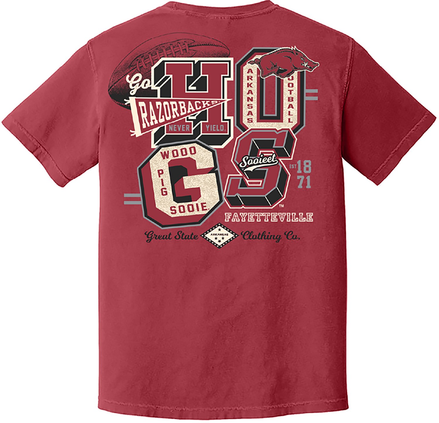 Great State Women's University of Arkansas Varsity Letters Graphic T-shirt