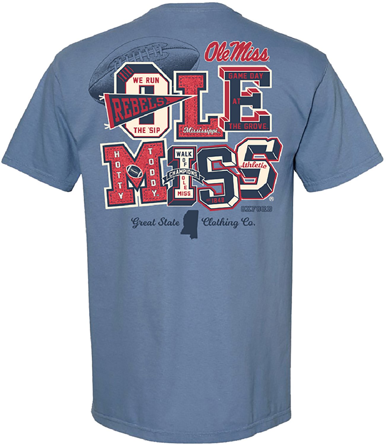 Great State Women's University of Mississippi Varsity Letters Graphic T-shirt
