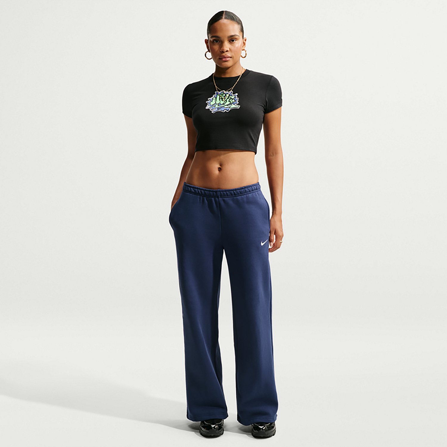 Nike Women's Studio Fleece Mid-Rise Training Pants