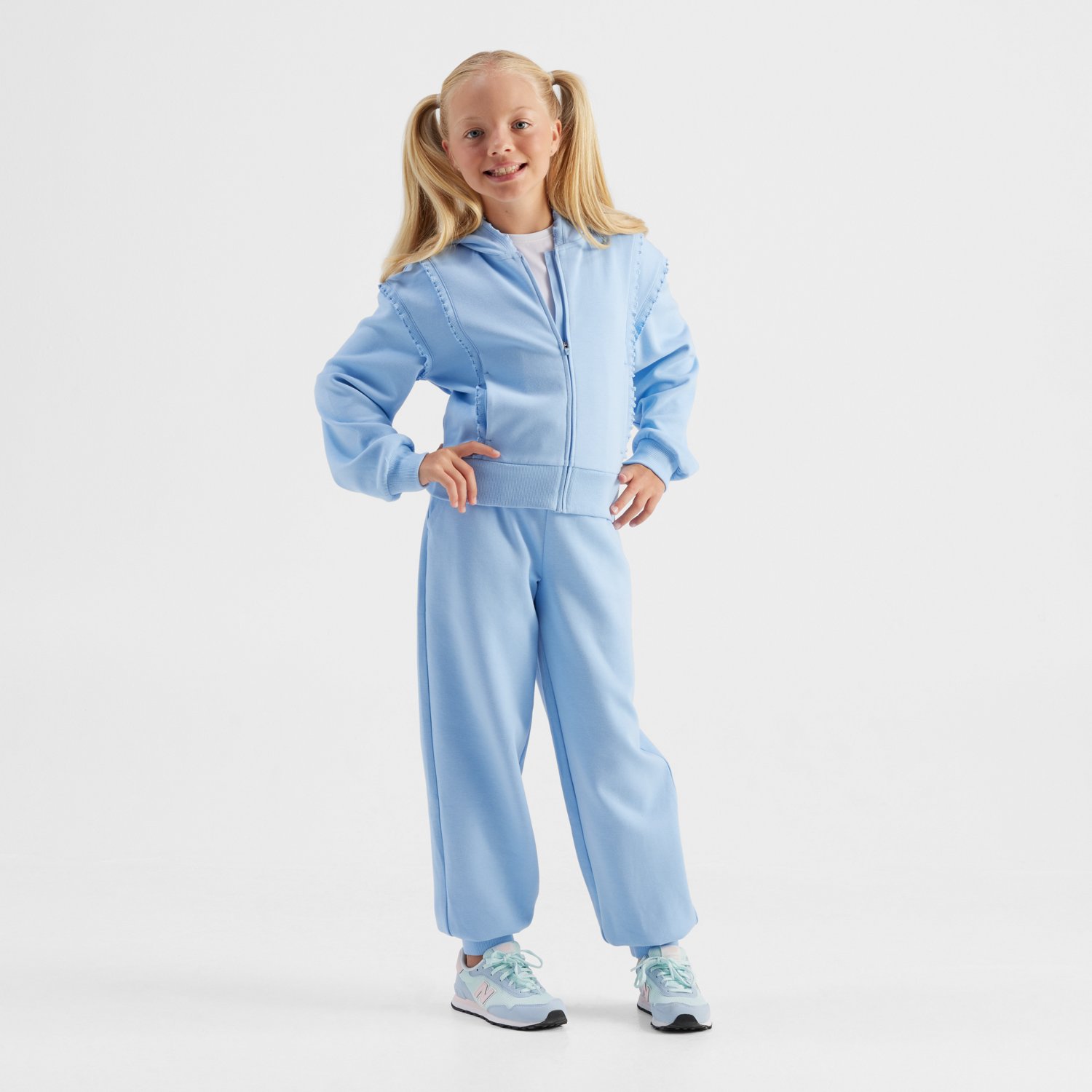 Freely Girls' Nova Ruffle Oversize Full-Zip Hoodie - view number 2
