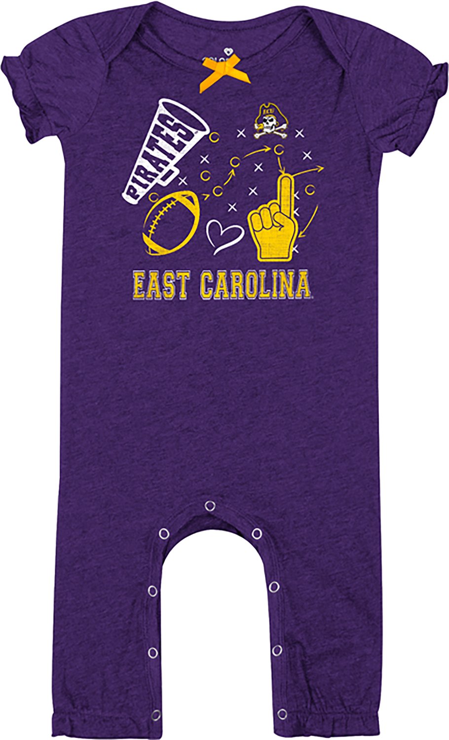 Colosseum Athletics Infant Girls' East Carolina University Pom Pom Romper
