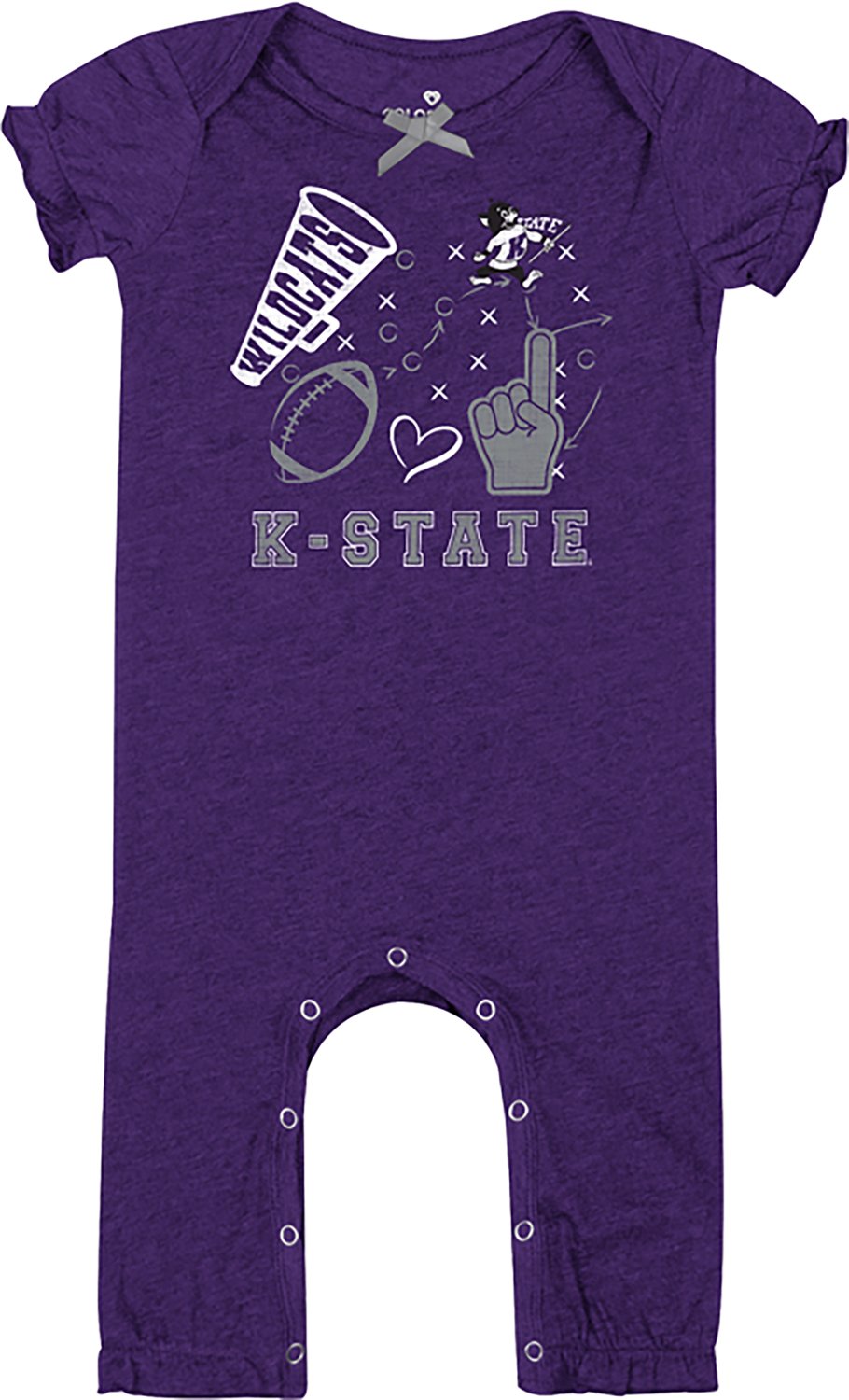 Colosseum Athletics Infant Girls' Kansas State University Pom Pom Romper