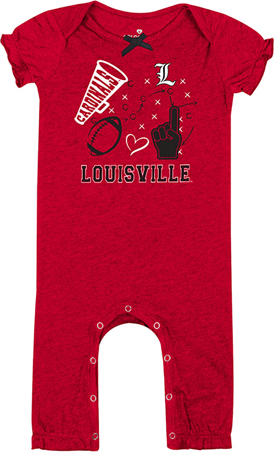 Colosseum Athletics Infant Girls' University of Louisville Pom Pom Romper