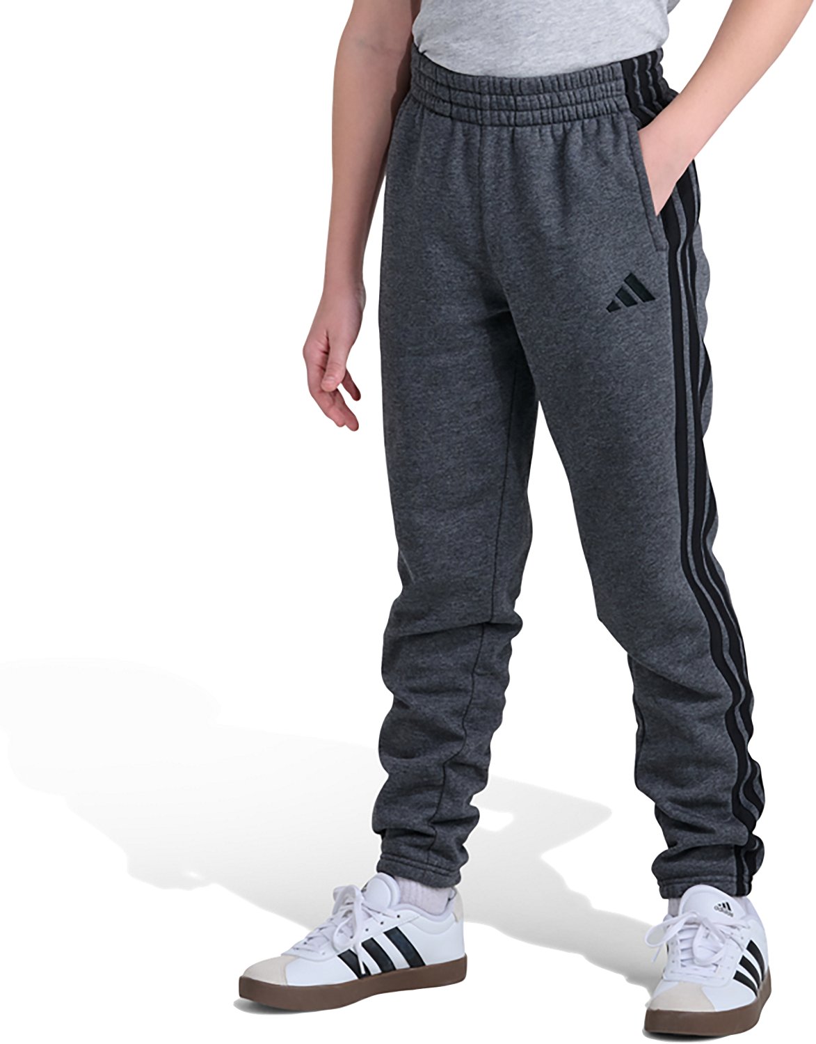 adidas Elastic Waistband Essential 3-Stripe Fleece Cuffed Joggers