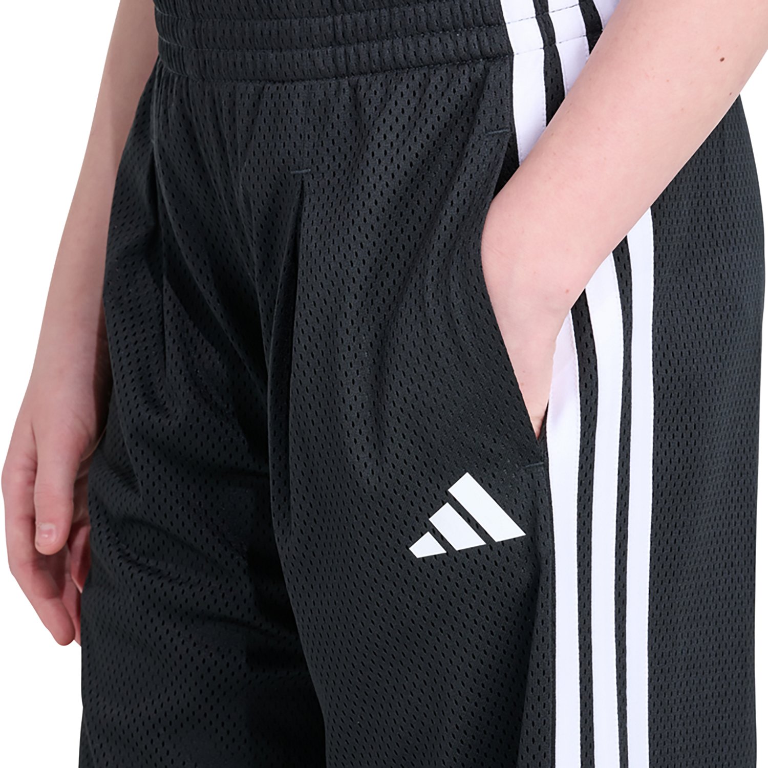 adidas Girls' Elastic Waistband Front Pleat Wide Leg Pants - view number 3