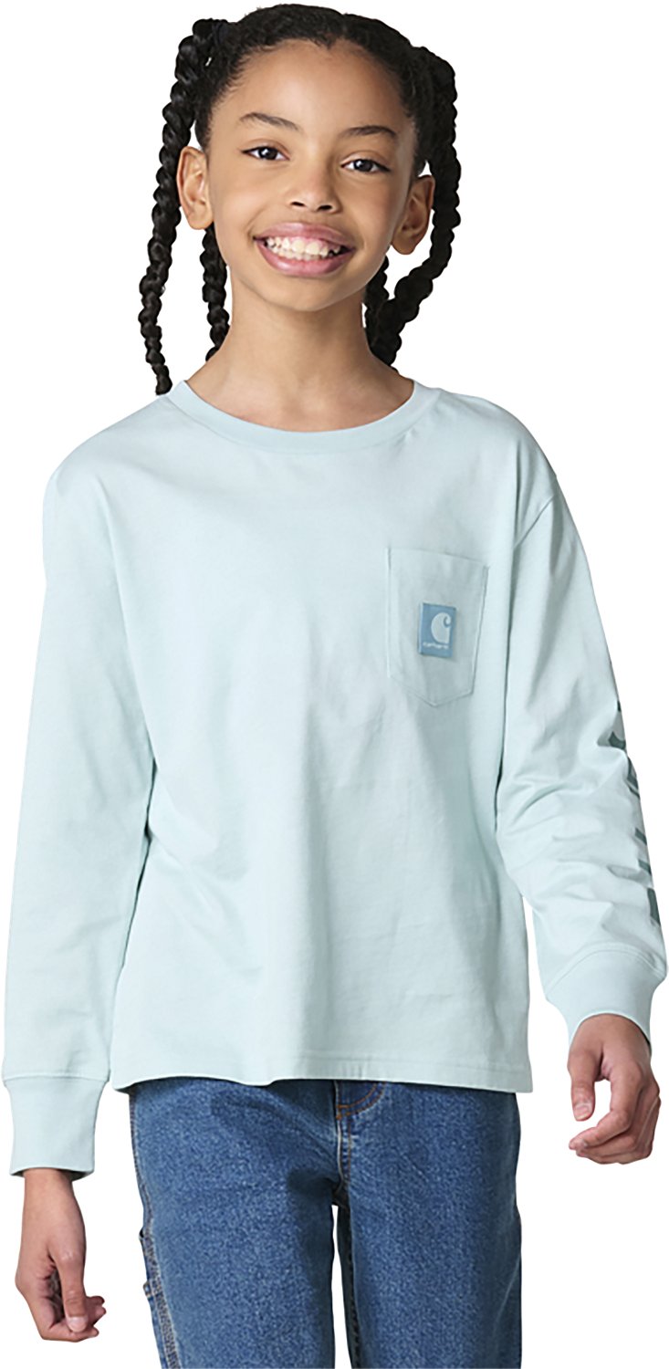 Carhartt Girls' Long Sleeve Tonal Patch Pocket T-shirt