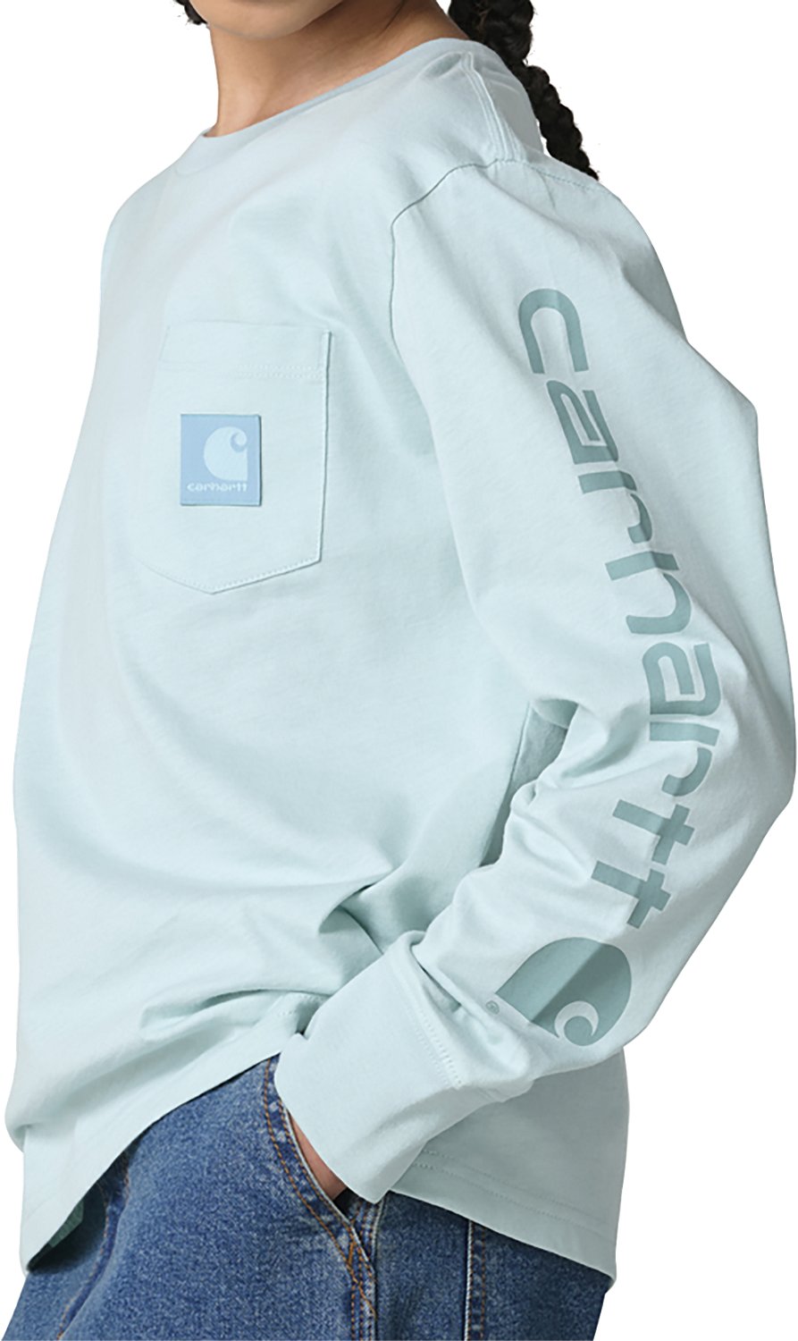 Carhartt Girls' Long Sleeve Tonal Patch Pocket T-shirt