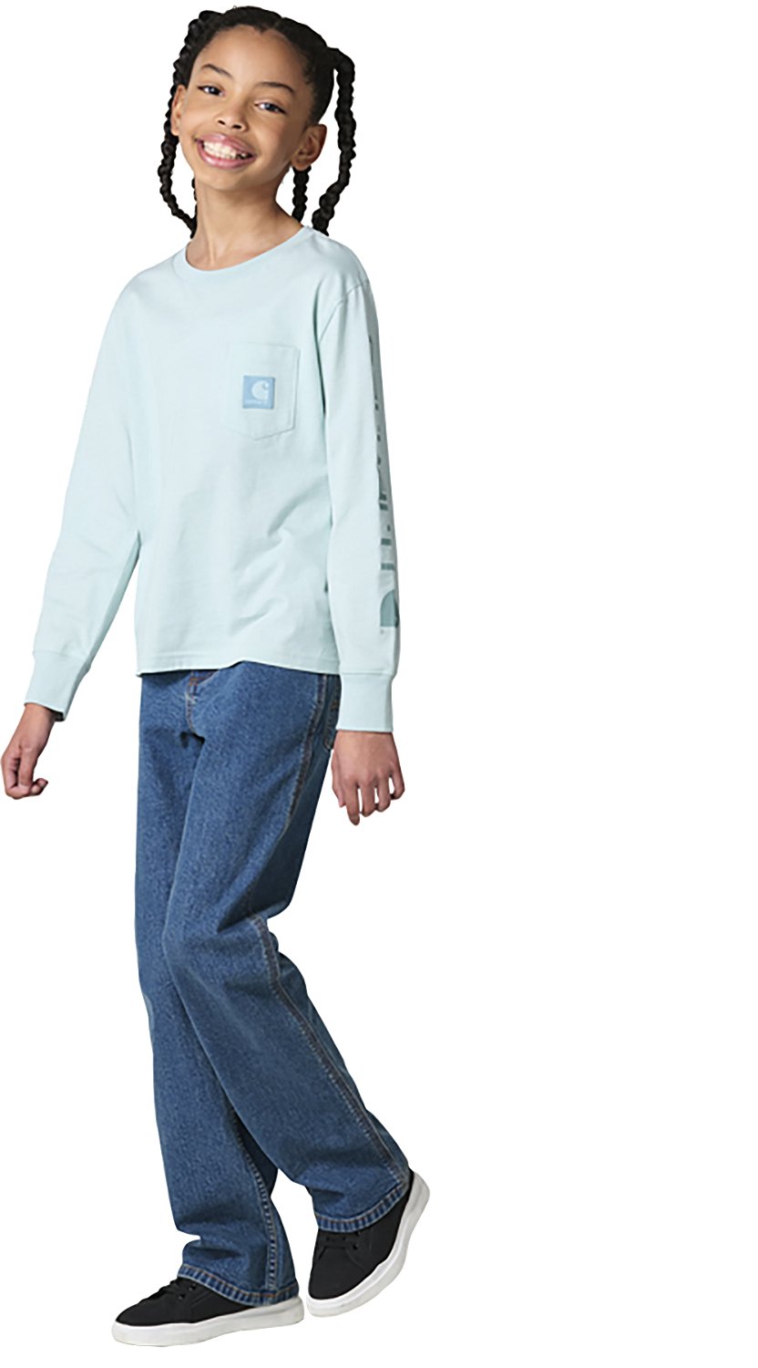 Carhartt Girls' Long Sleeve Tonal Patch Pocket T-shirt