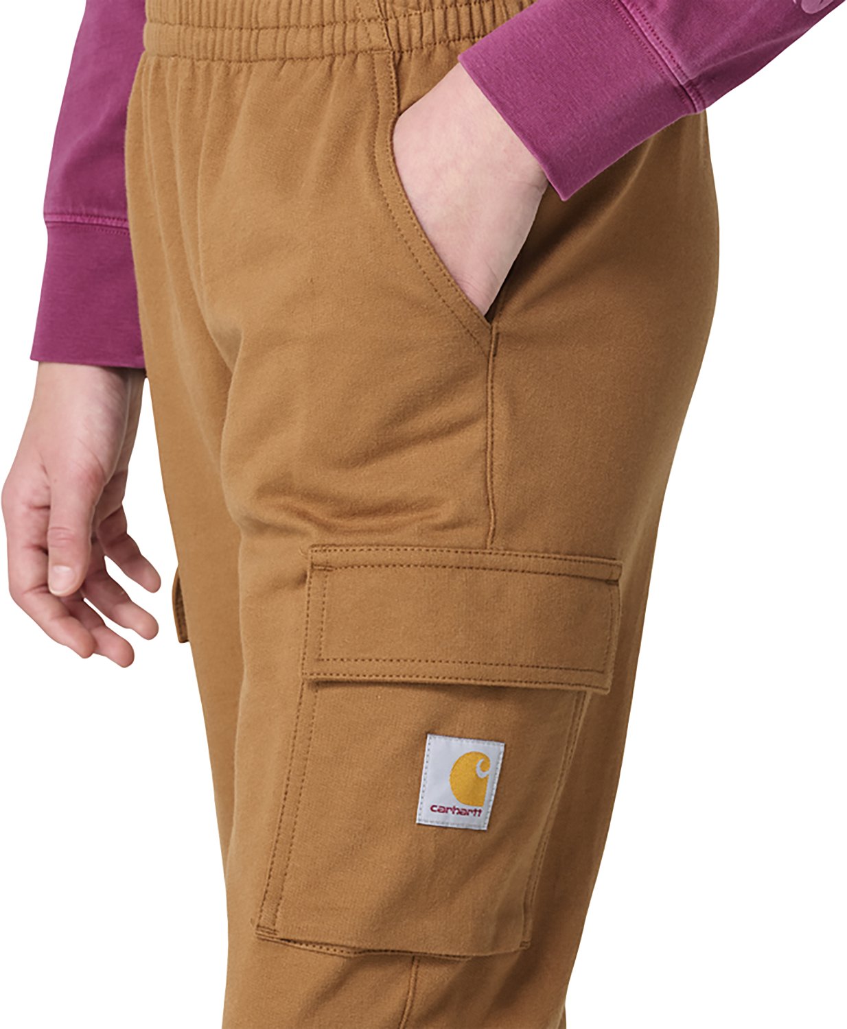 Carhartt Girls' French Terry Cargo Joggers - view number 4