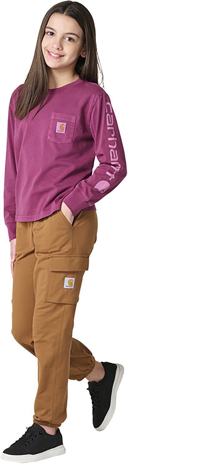 Carhartt Girls' French Terry Cargo Joggers - view number 5