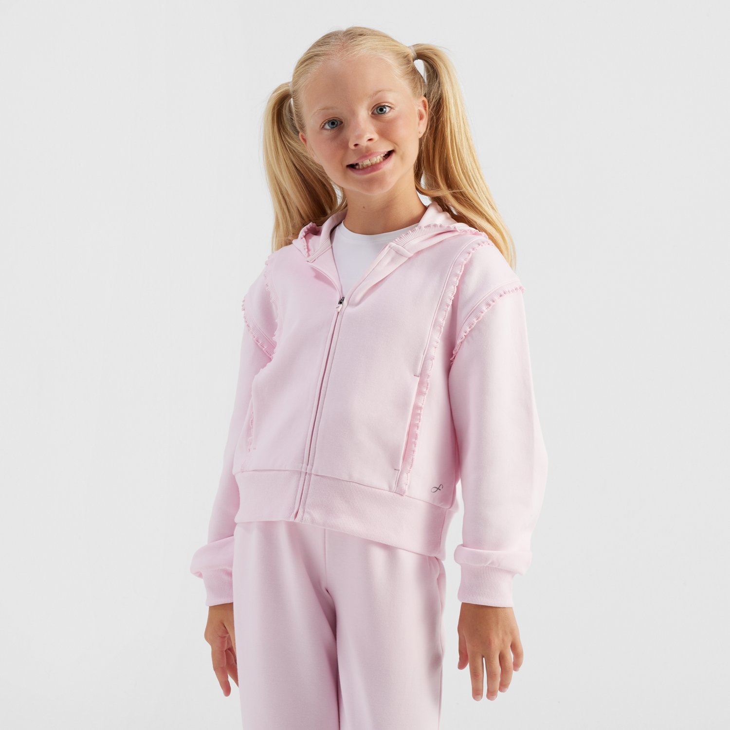 Freely Girls' Nova Ruffle Oversize Full-Zip Hoodie