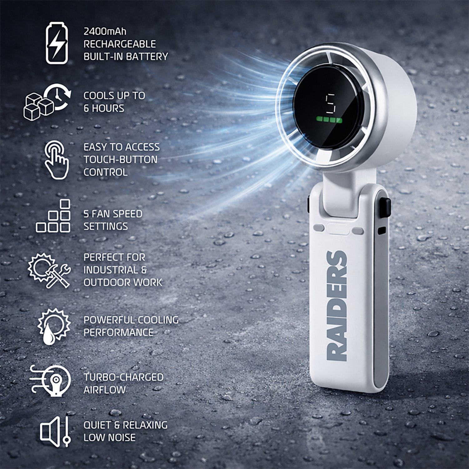 AlphaCool Las Vegas Raiders Rechargeable Handheld Fan - view number 3