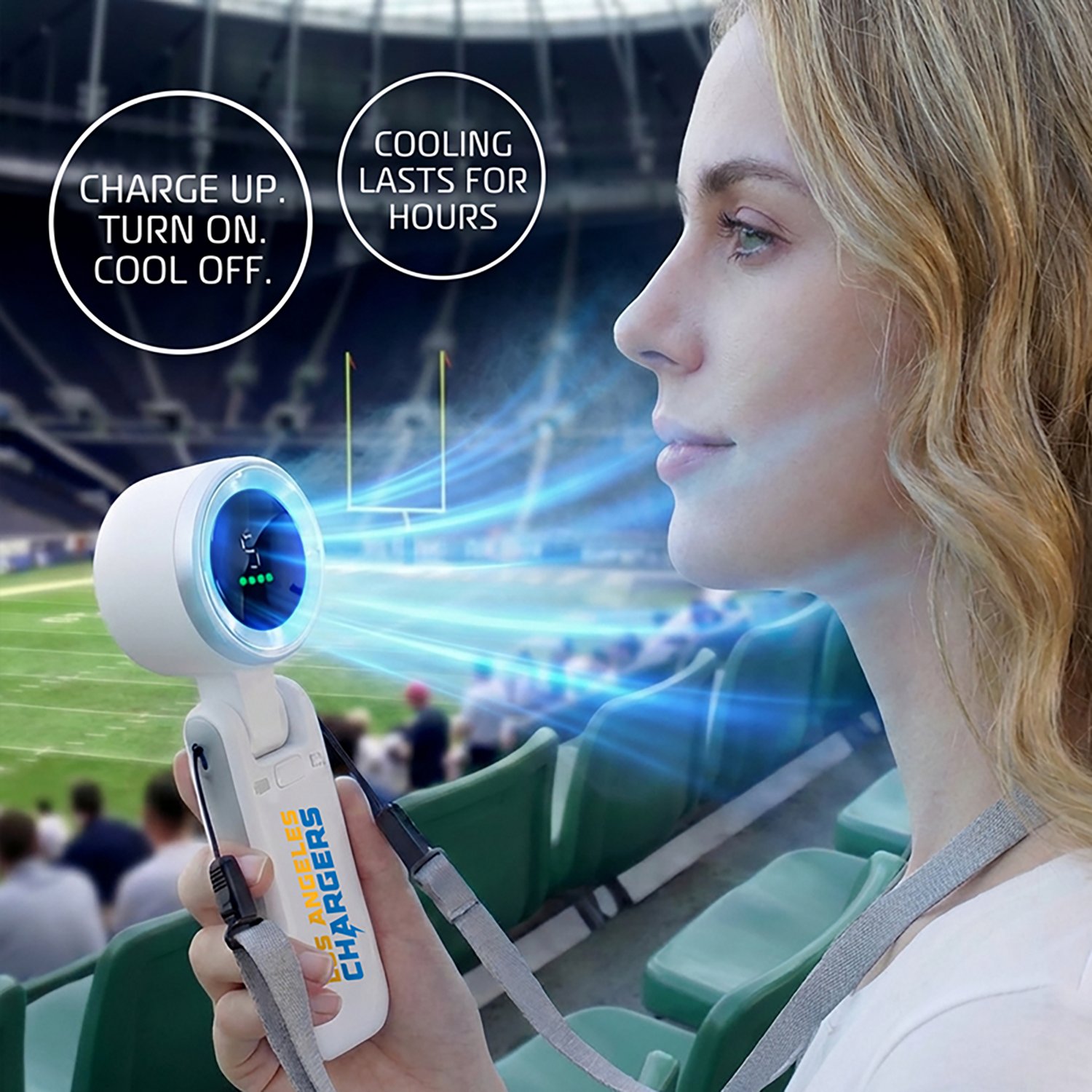 AlphaCool Los Angeles Chargers Rechargeable Handheld Fan - view number 5