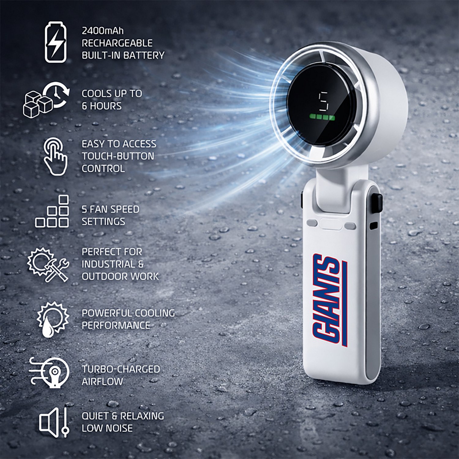 AlphaCool New York Giants Rechargeable Handheld Fan - view number 3