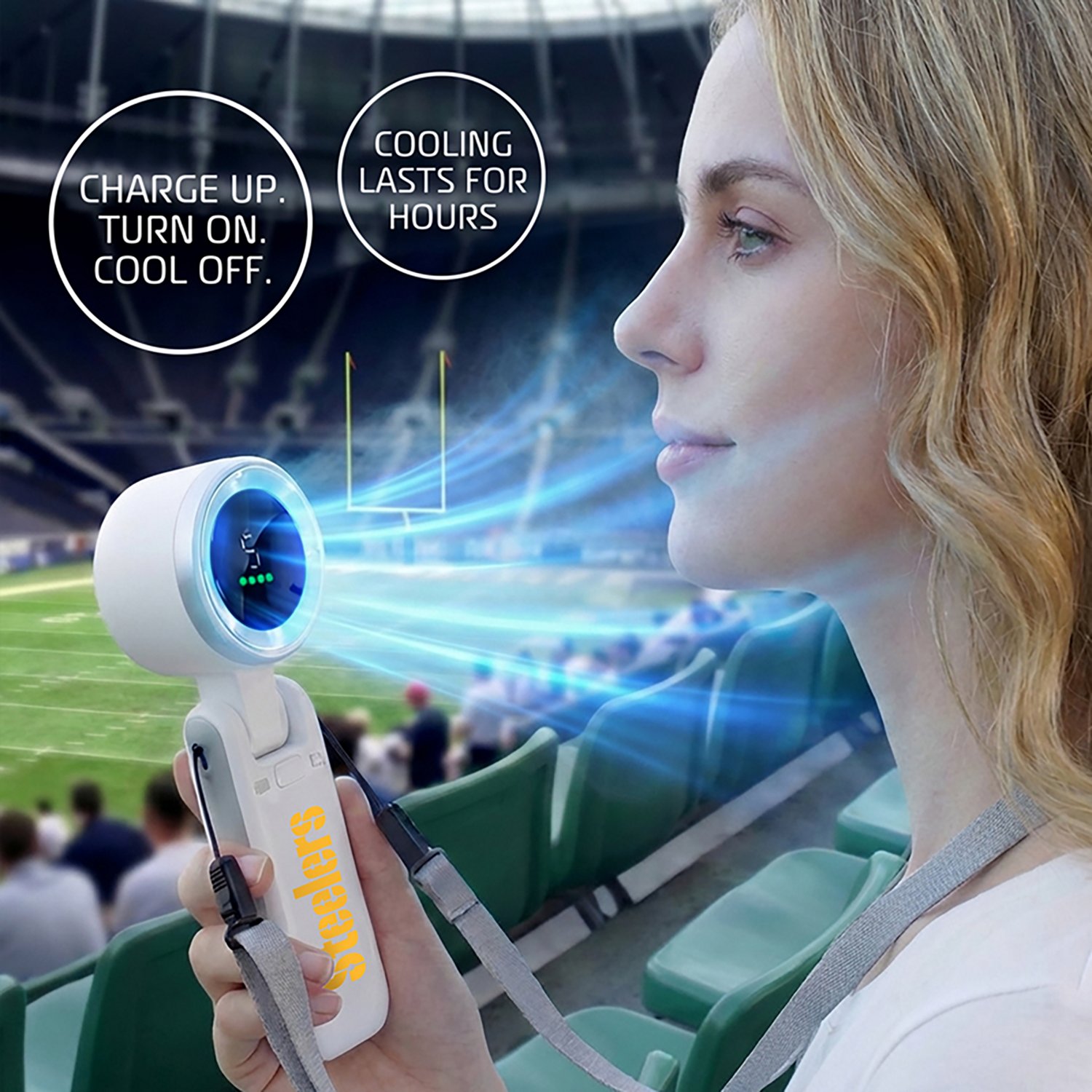 AlphaCool Pittsburgh Steelers Rechargeable Handheld Fan