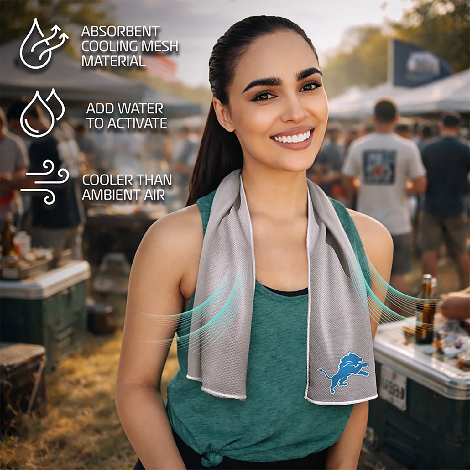 AlphaCool Detroit Lions Cooling Towel - view number 4