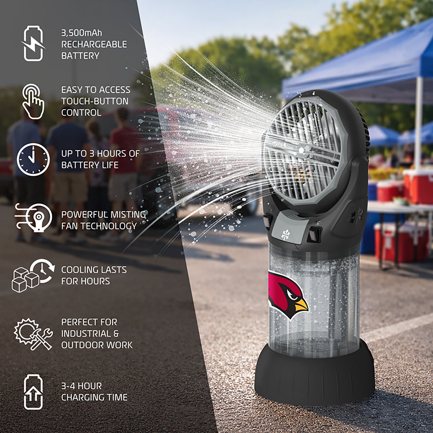 AlphaCool Arizona Cardinals CoolBurst Misting Fan - view number 3