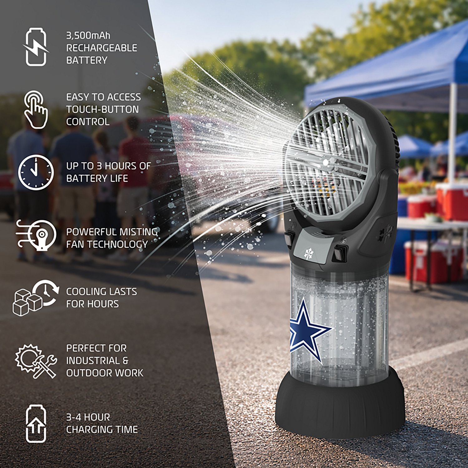 AlphaCool Dallas Cowboys CoolBurst Misting Fan - view number 3