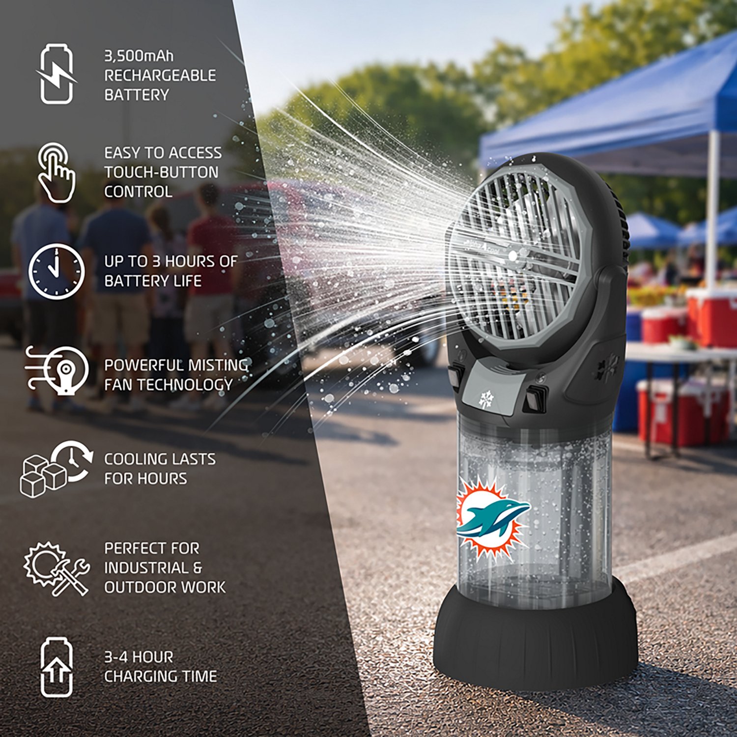 AlphaCool Miami Dolphins CoolBurst Misting Fan - view number 3