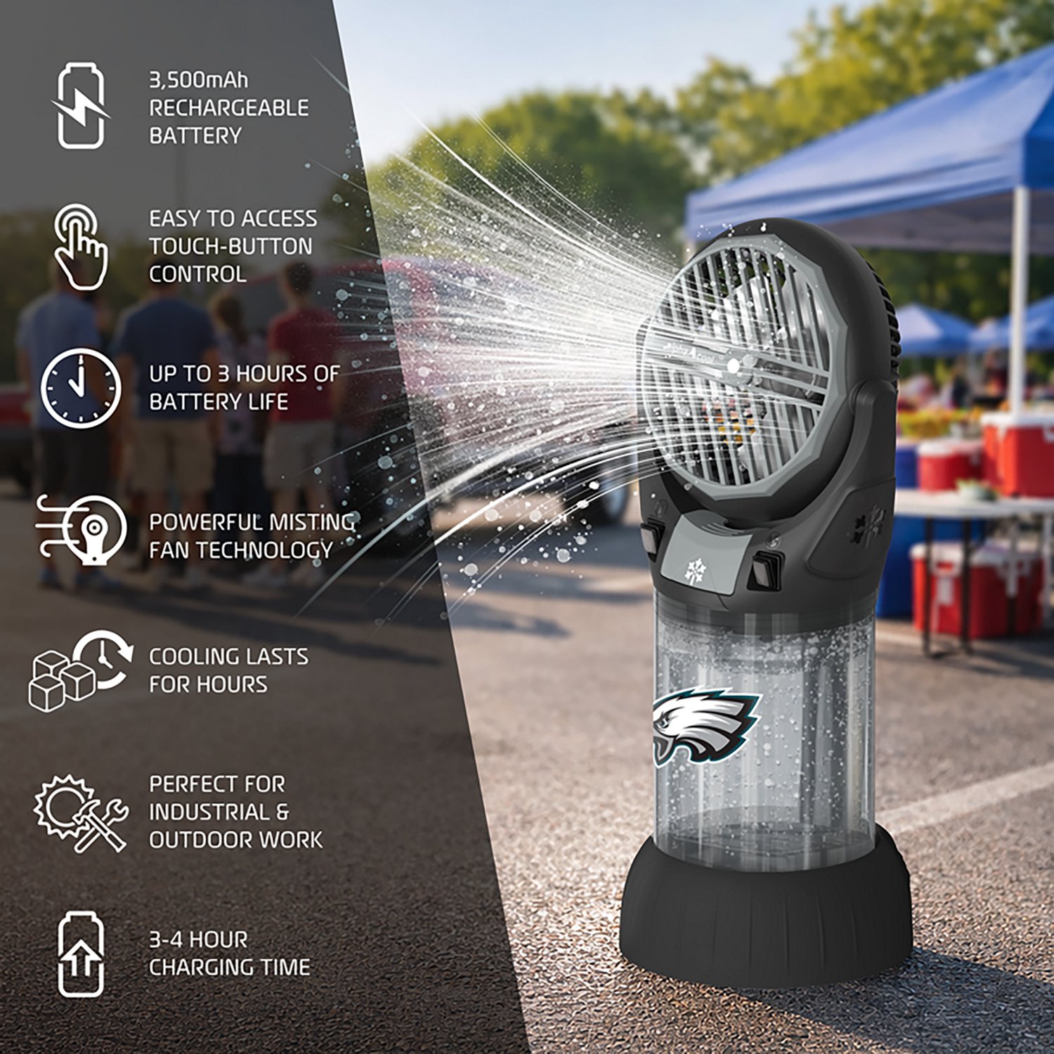 AlphaCool Philadelphia Eagles CoolBurst Misting Fan - view number 3