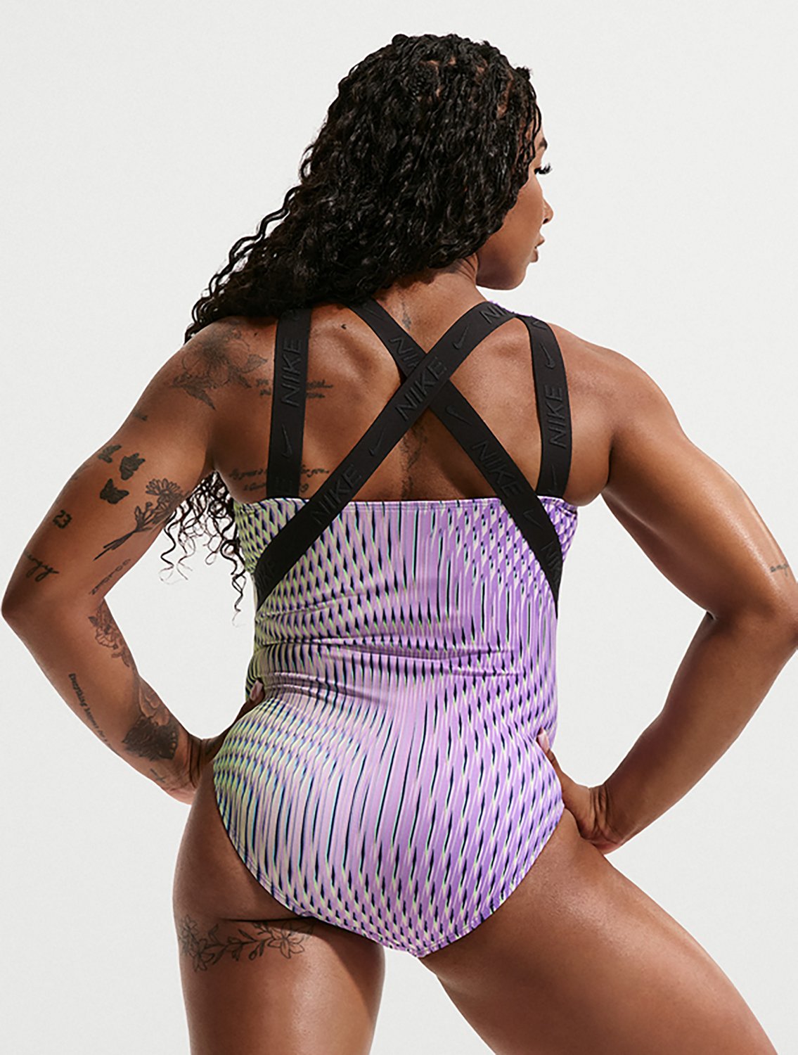 Nike Women's Jordan Chiles Swirl Print Cross Tank Leotard - view number 2