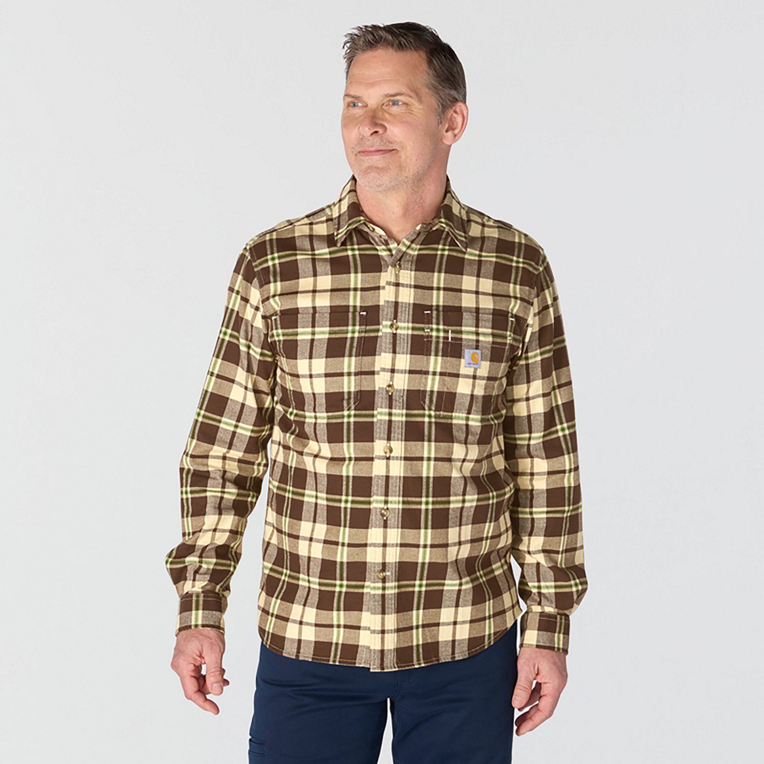 Carhartt Men's Rugged Flex™ Relaxed Fit Midweight Flannel Long-Sleeve Plaid Shirt