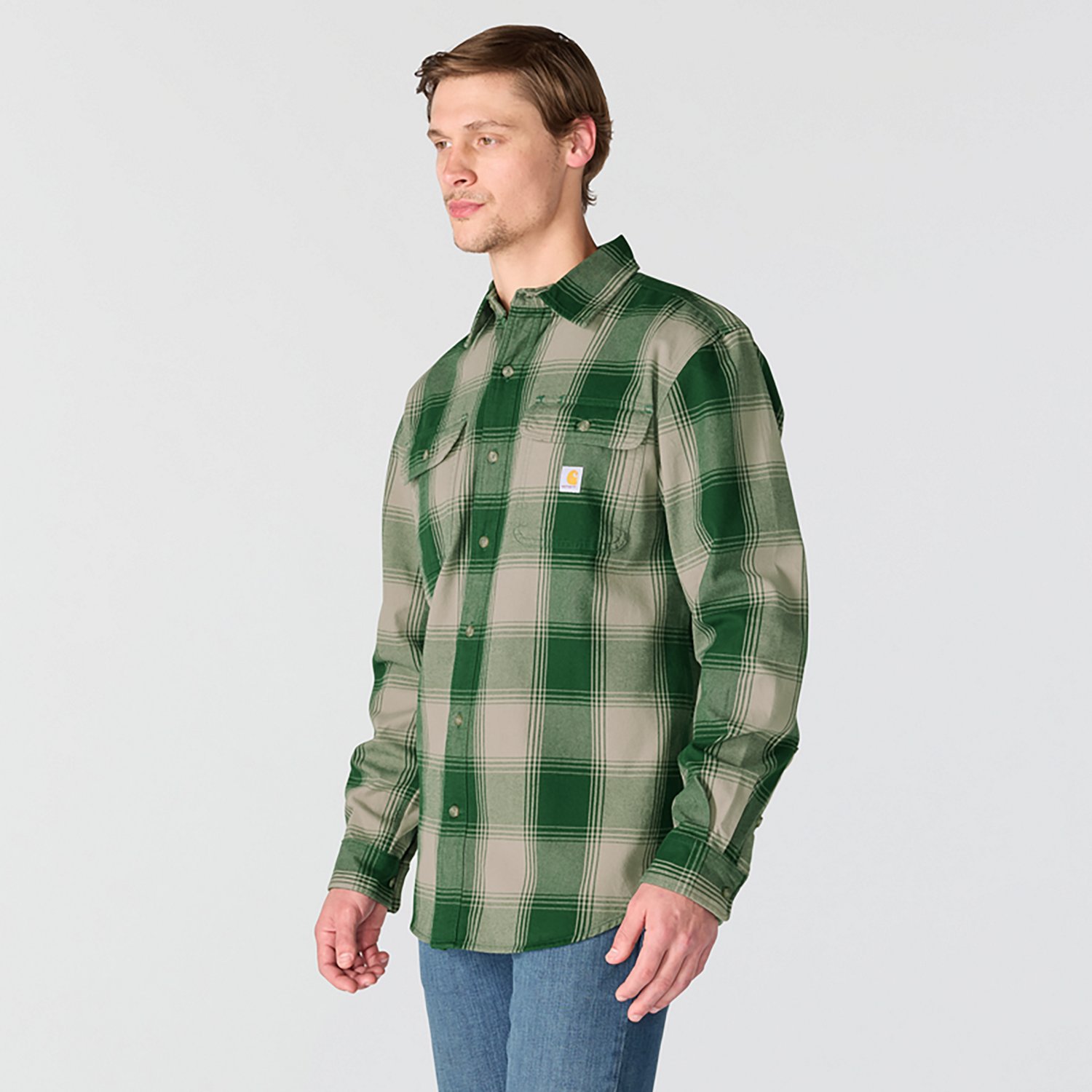 Carhartt Men's Loose Fit Heavyweight Flannel Long-Sleeve Plaid Shirt - view number 3