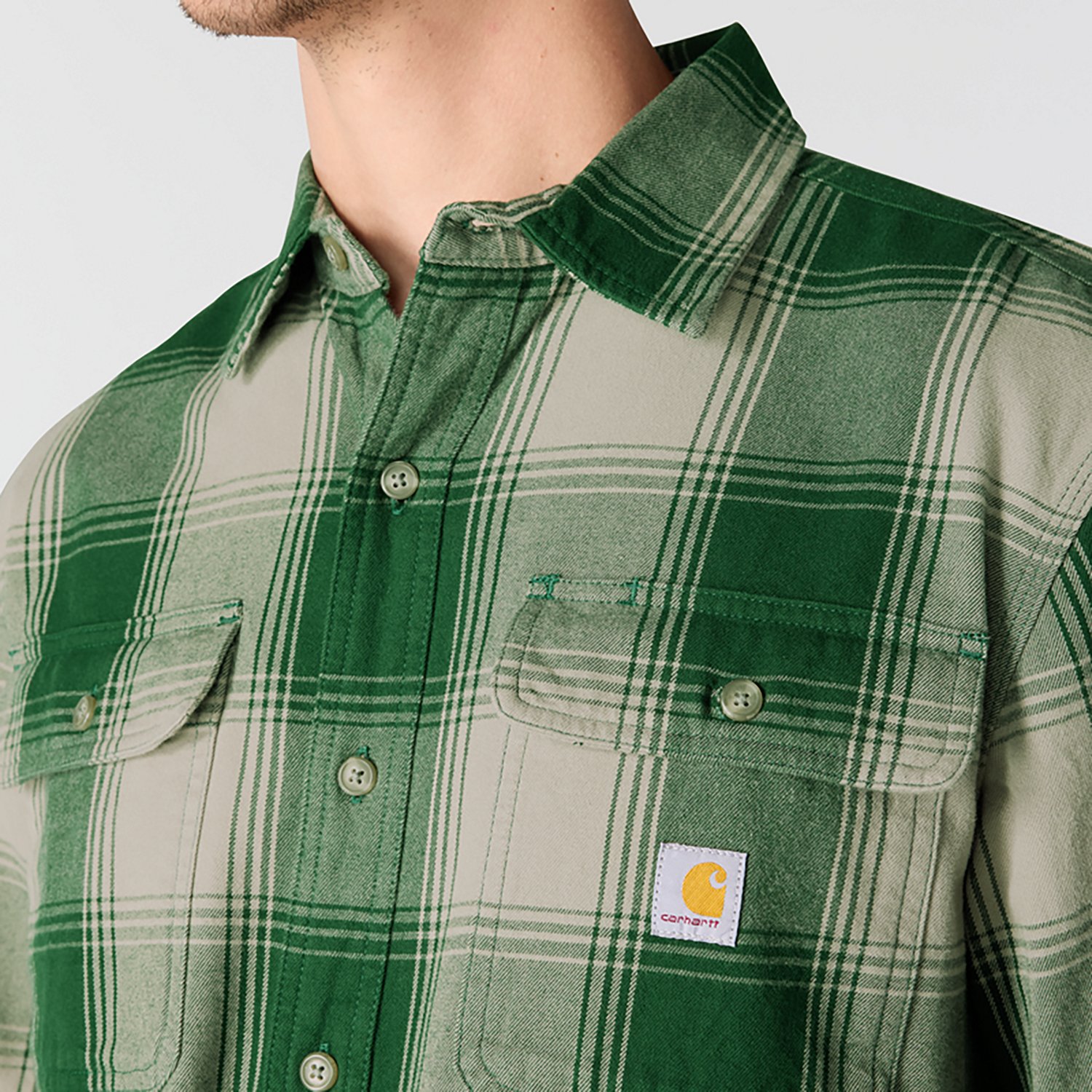 Carhartt Men's Loose Fit Heavyweight Flannel Long-Sleeve Plaid Shirt - view number 4