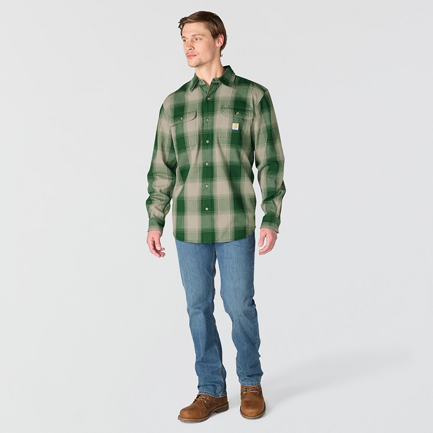 Carhartt Men's Loose Fit Heavyweight Flannel Long-Sleeve Plaid Shirt - view number 5