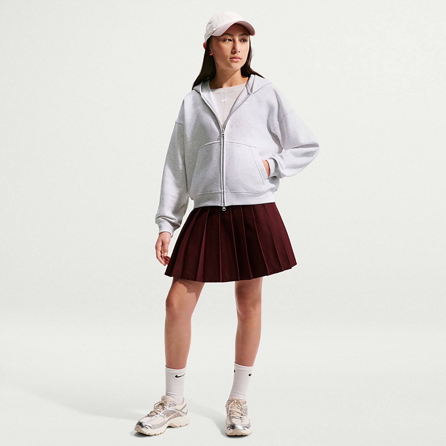 Nike Girls' Sportswear Studio Fleece Oversized Full-Zip Hoodie - view number 6
