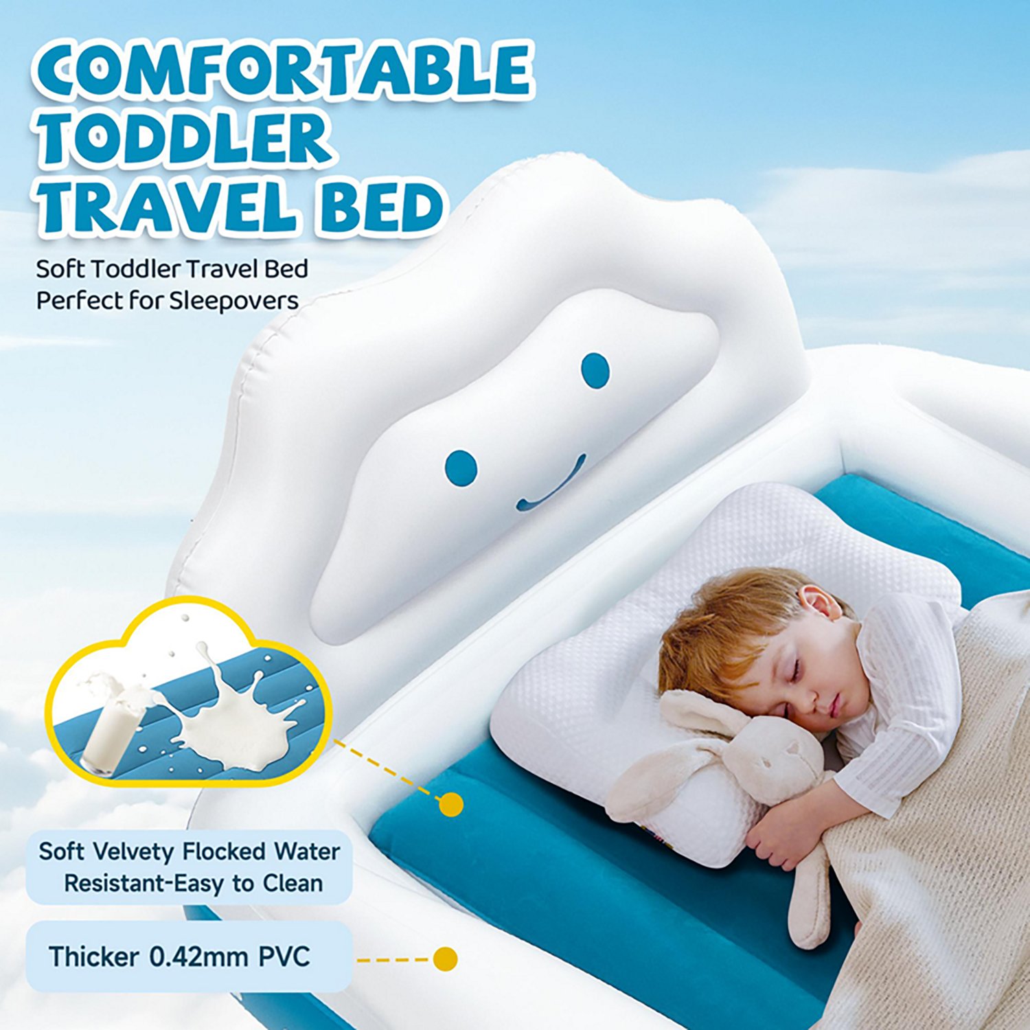 Cherimor 11 in. Toddler Airbed with Electric Pump and Bumpers