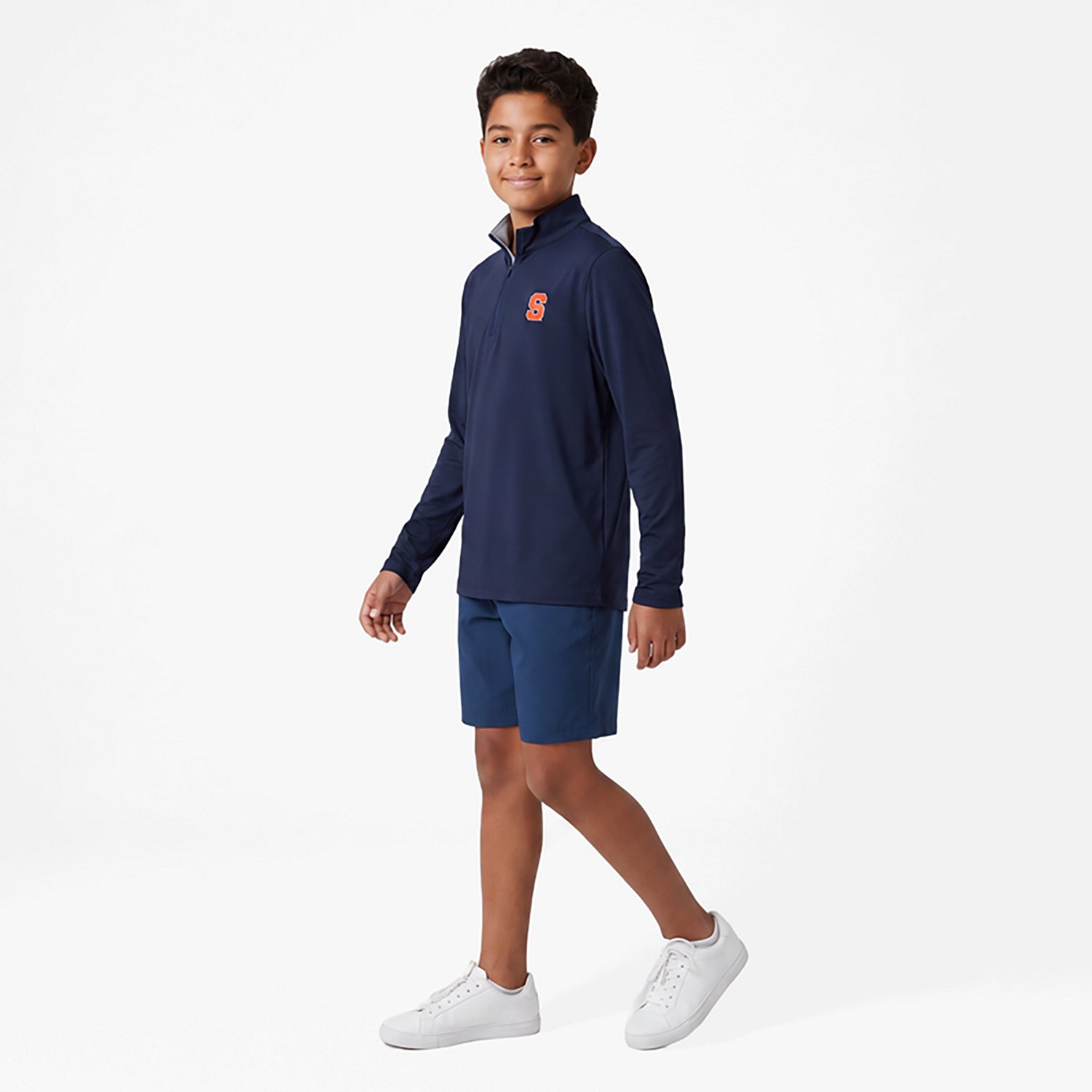 Antigua Gray Syracuse Orange Content Quarter-Zip Pullover Top - view number 2