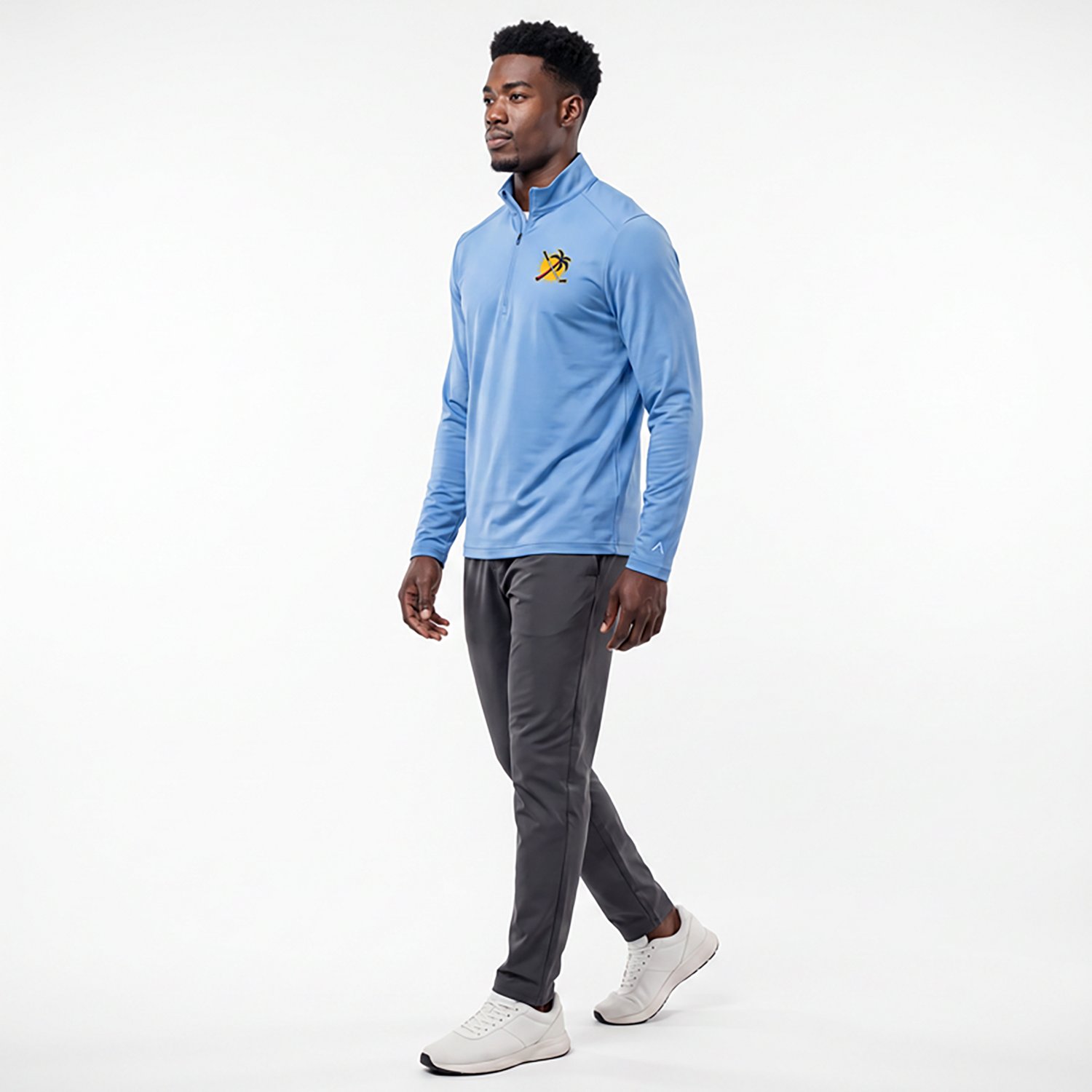 Antigua Light Florida Panthers Special Edition 20 Tribute Quarter-Zip Pullover Top - view number 2