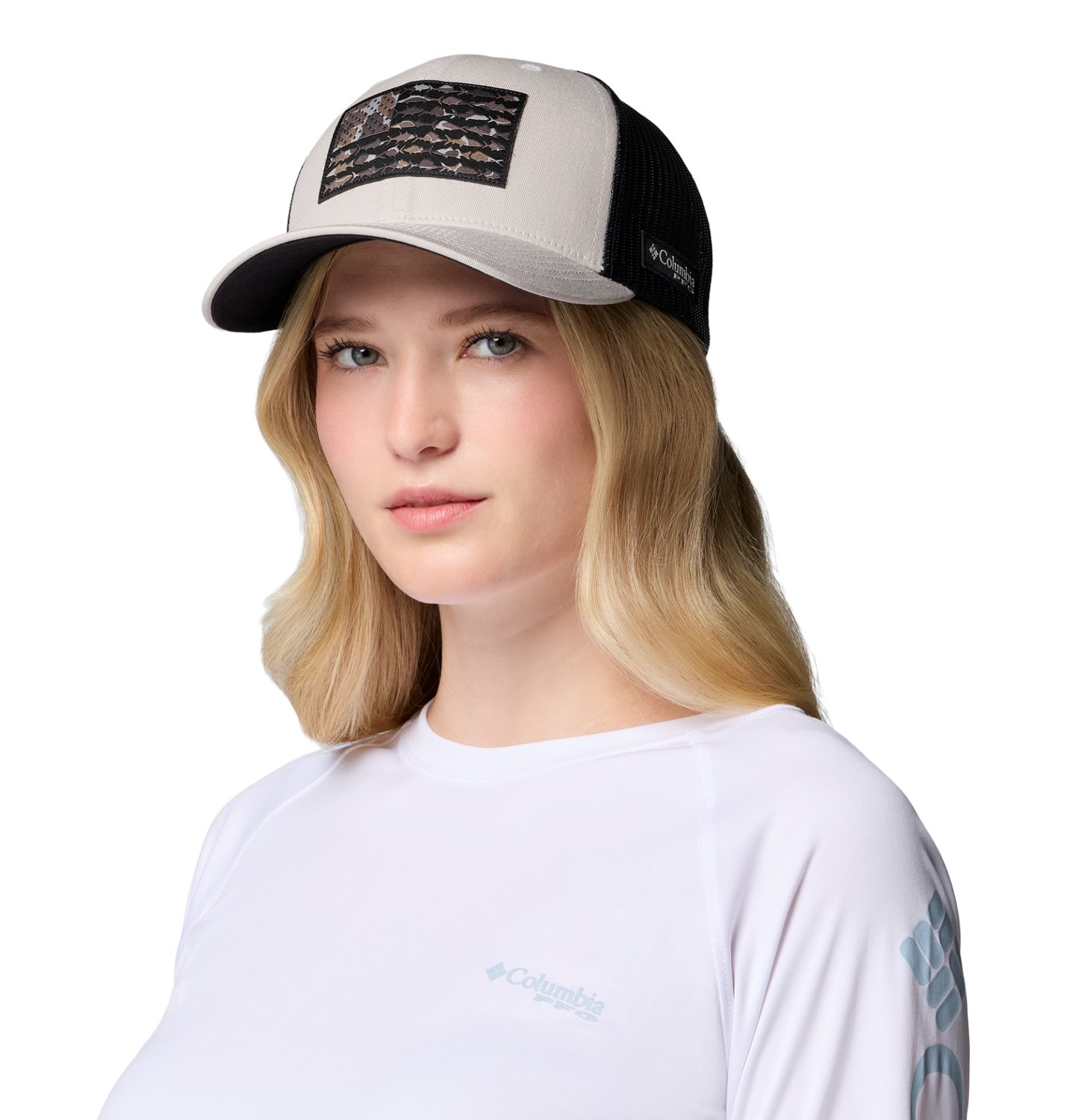 Columbia Sportswear Men's PFG Mesh Snap Back Fish Flag Cap
