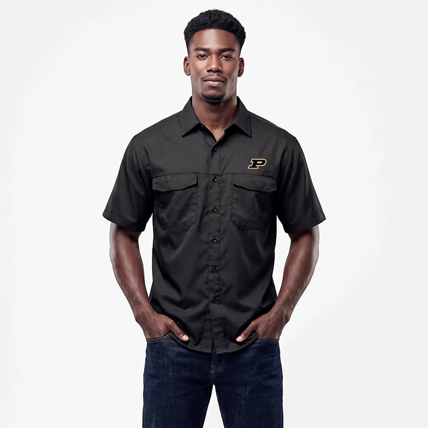 Antigua Men's Purdue University Boilermakers Game Day Fishing Shirt