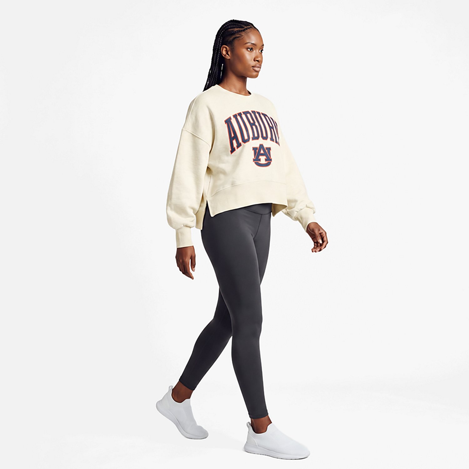 Pressbox Auburn Tigers Oversized Waist-Length Crewneck Sweatshirt - view number 2