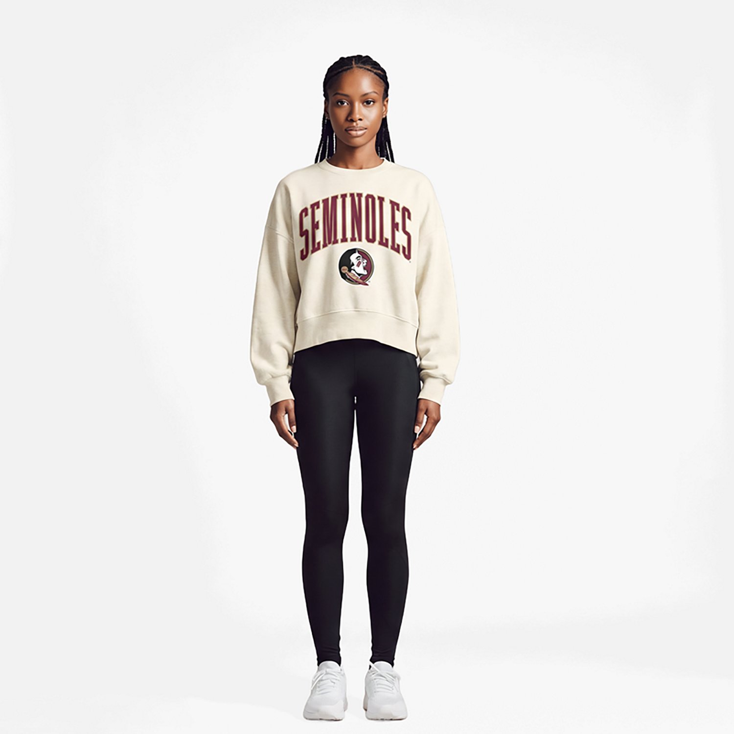 Pressbox Florida State Seminoles Oversized Waist-Length Crewneck Sweatshirt - view number 2