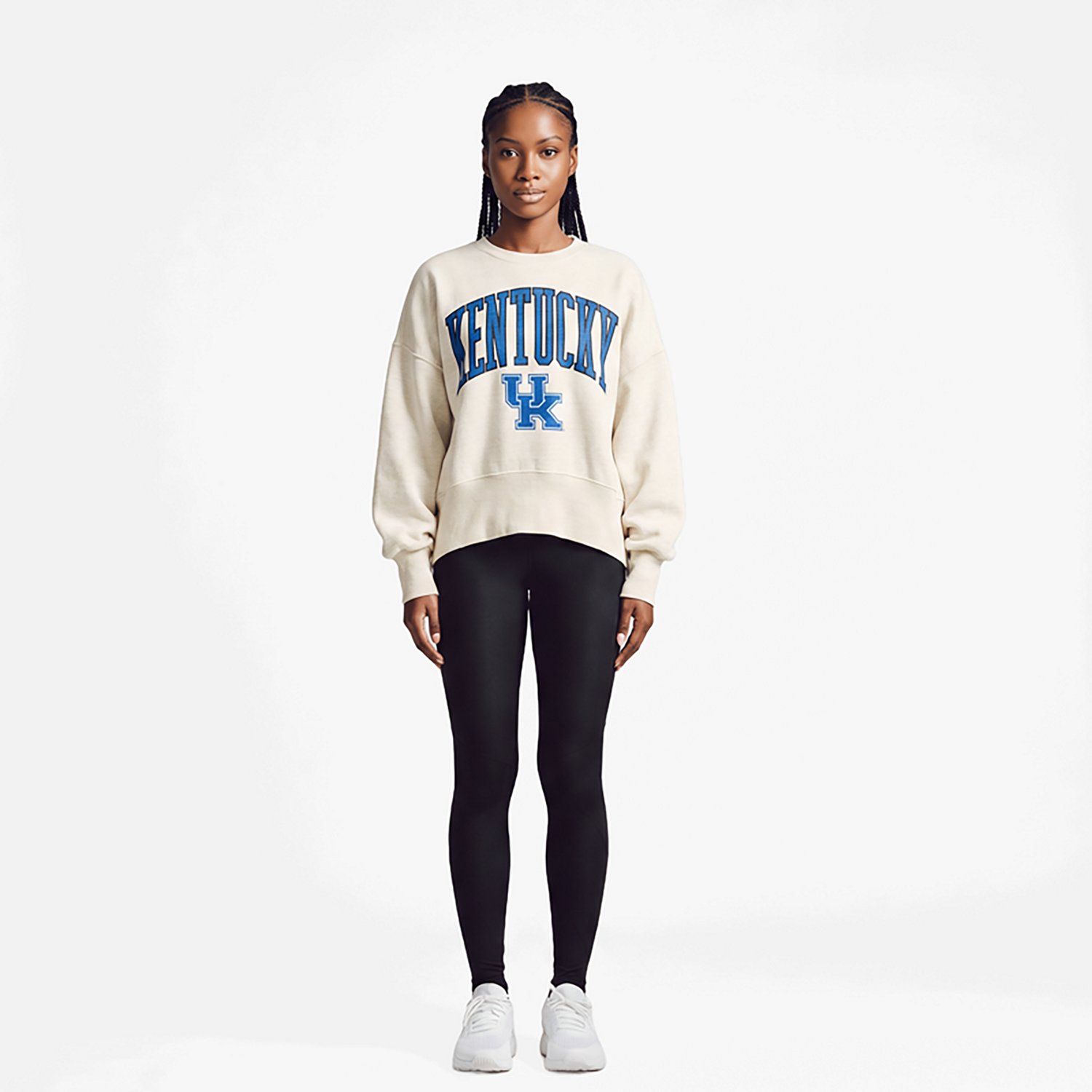 Pressbox Kentucky Wildcats Oversized Waist-Length Crewneck Sweatshirt