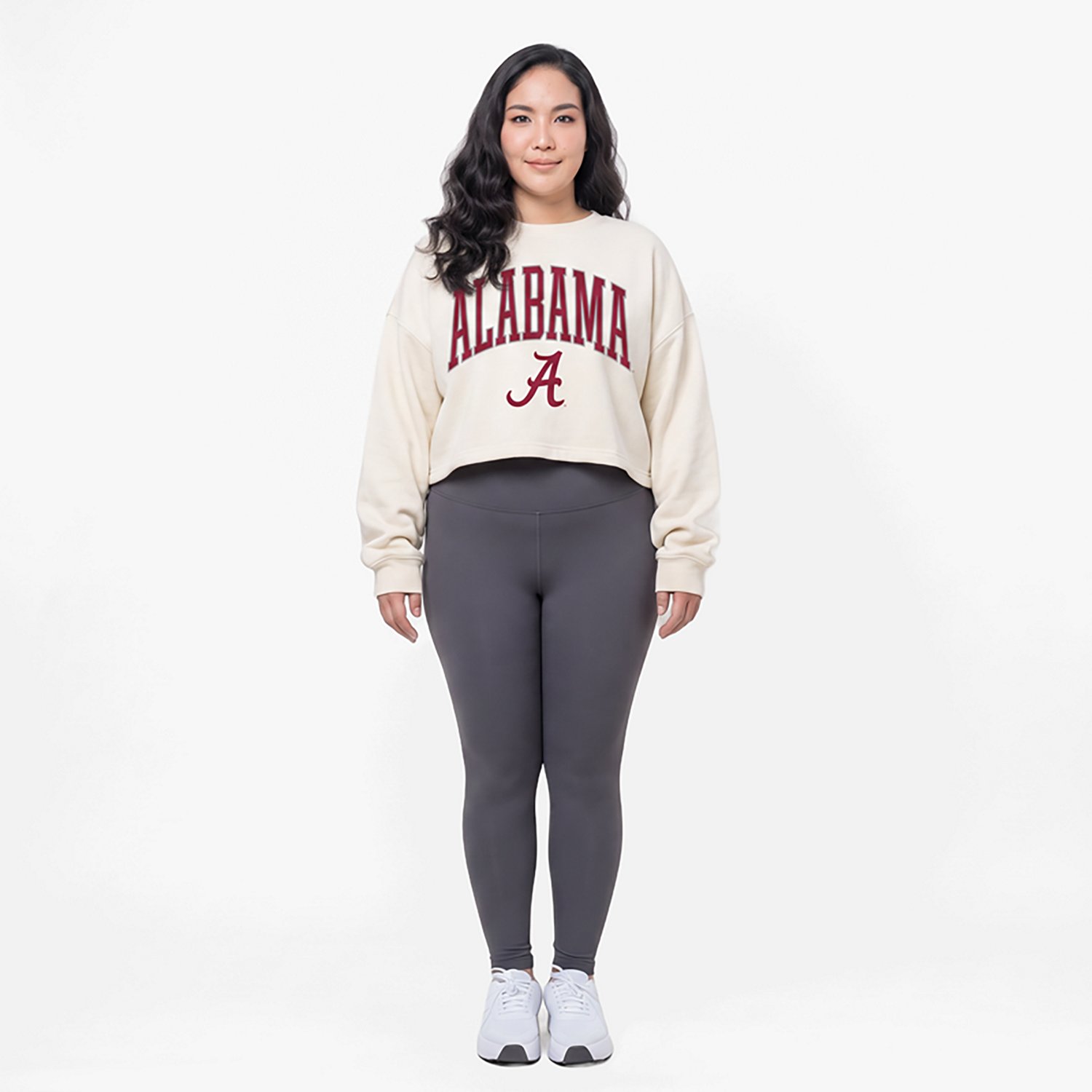 Pressbox Alabama Crimson Tide Oversized Waist-Length Crewneck Sweatshirt
