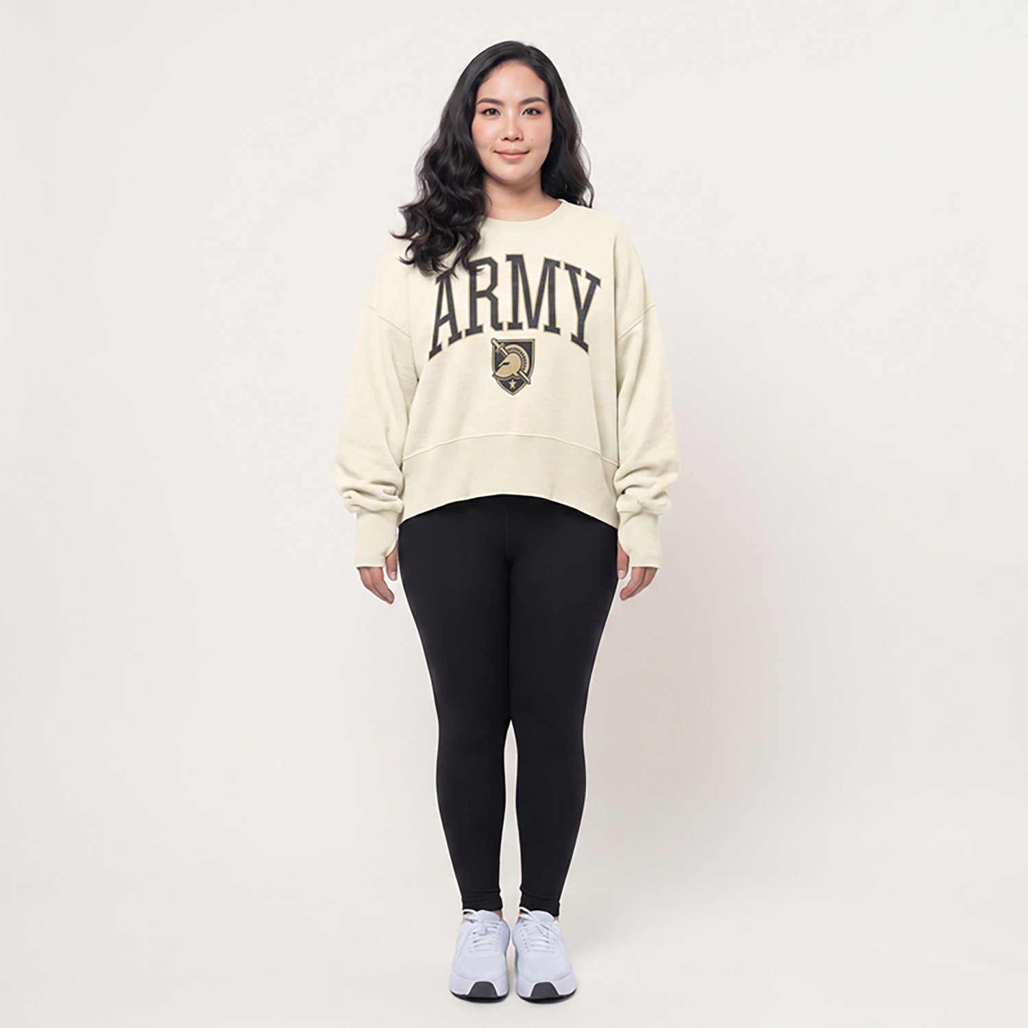 Pressbox Army Black Knights Oversized Waist-Length Crewneck Sweatshirt