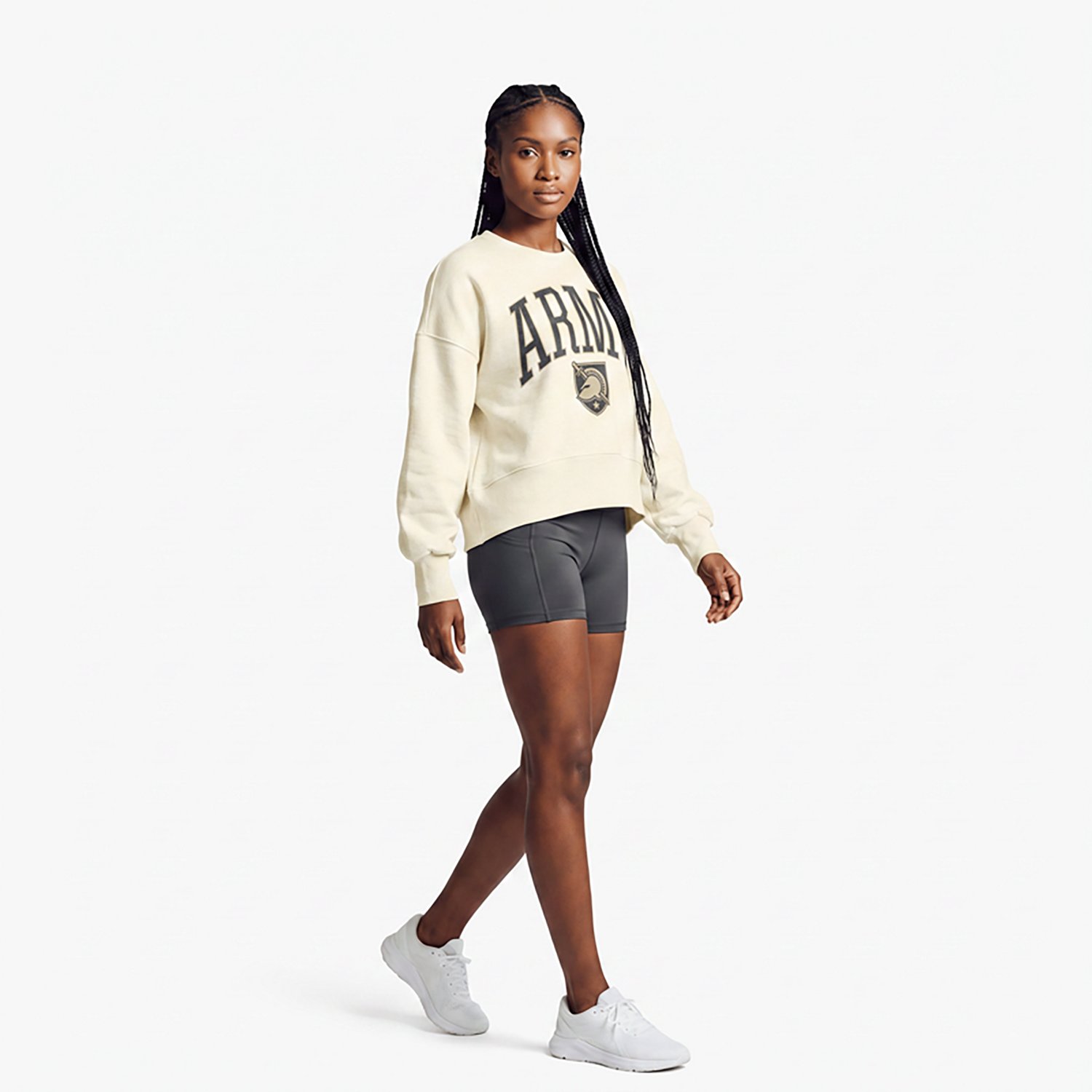 Pressbox Army Black Knights Oversized Waist-Length Crewneck Sweatshirt - view number 2