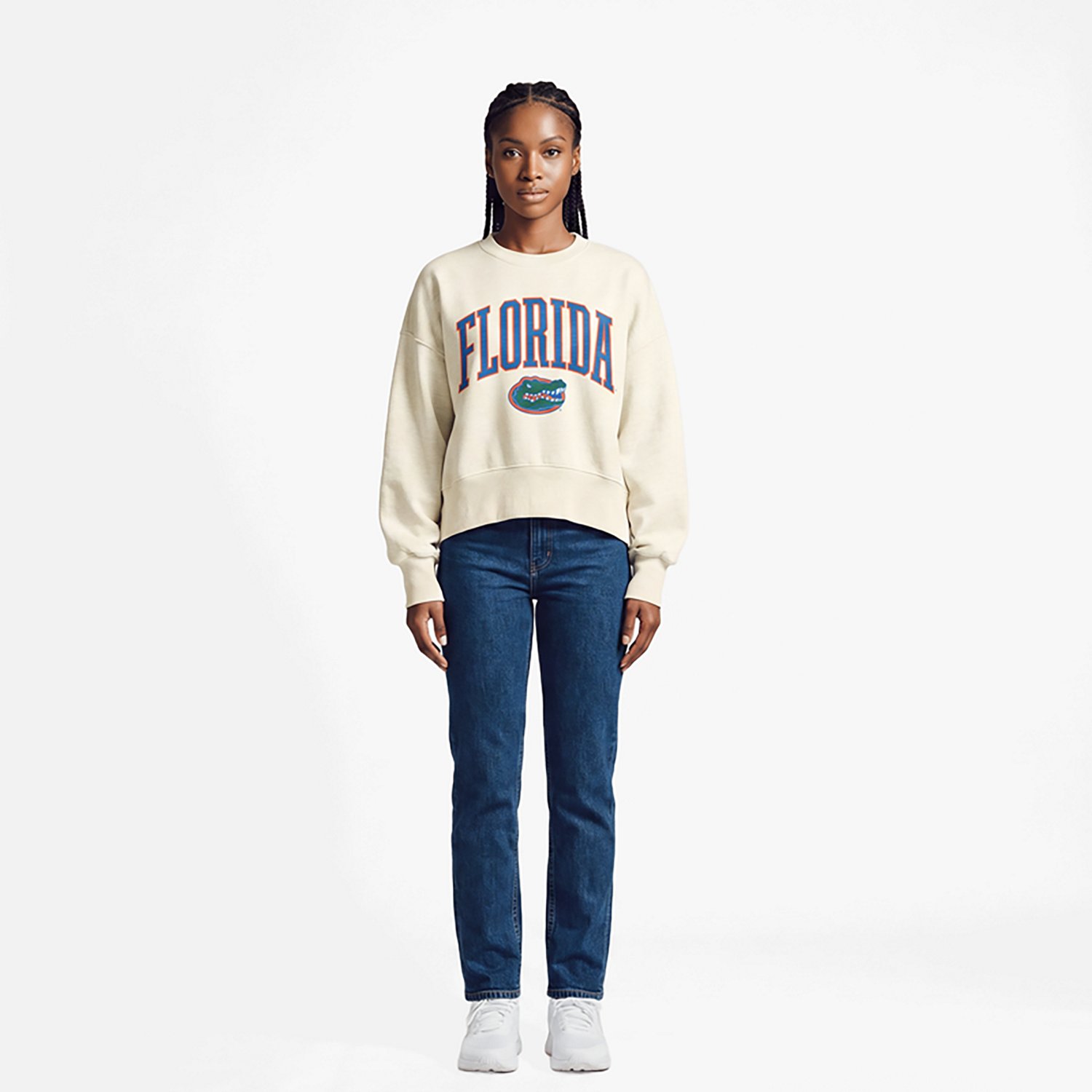 Pressbox Florida Gators Oversized Waist-Length Crewneck Sweatshirt