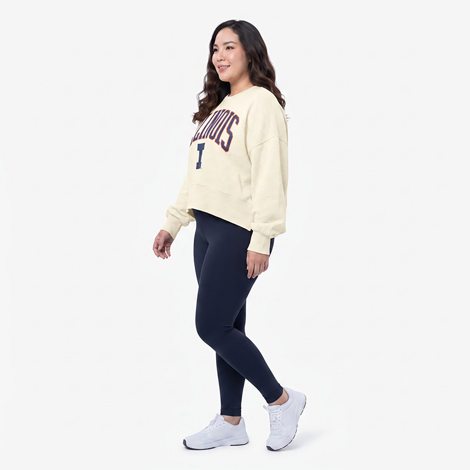 Pressbox Illinois Fighting Illini Oversized Waist-Length Crewneck Sweatshirt - view number 2