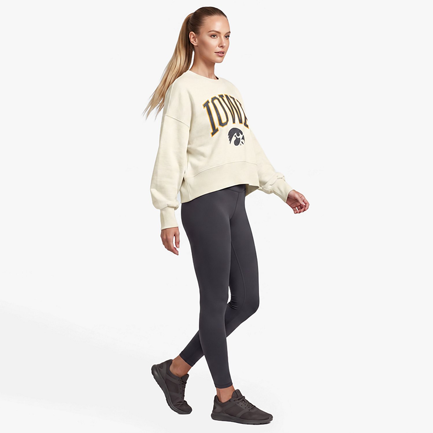 Pressbox Iowa Hawkeyes Oversized Waist-Length Crewneck Sweatshirt - view number 3