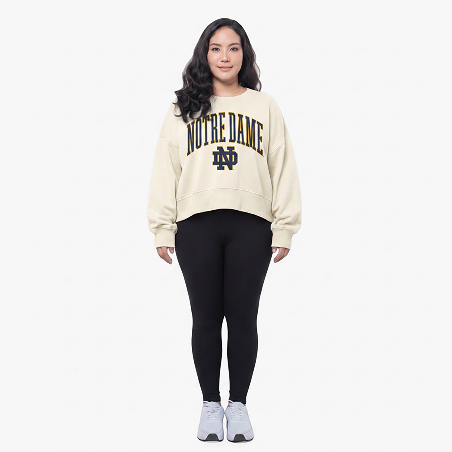 Pressbox Notre Dame Fighting Irish Oversized Waist-Length Crewneck Sweatshirt