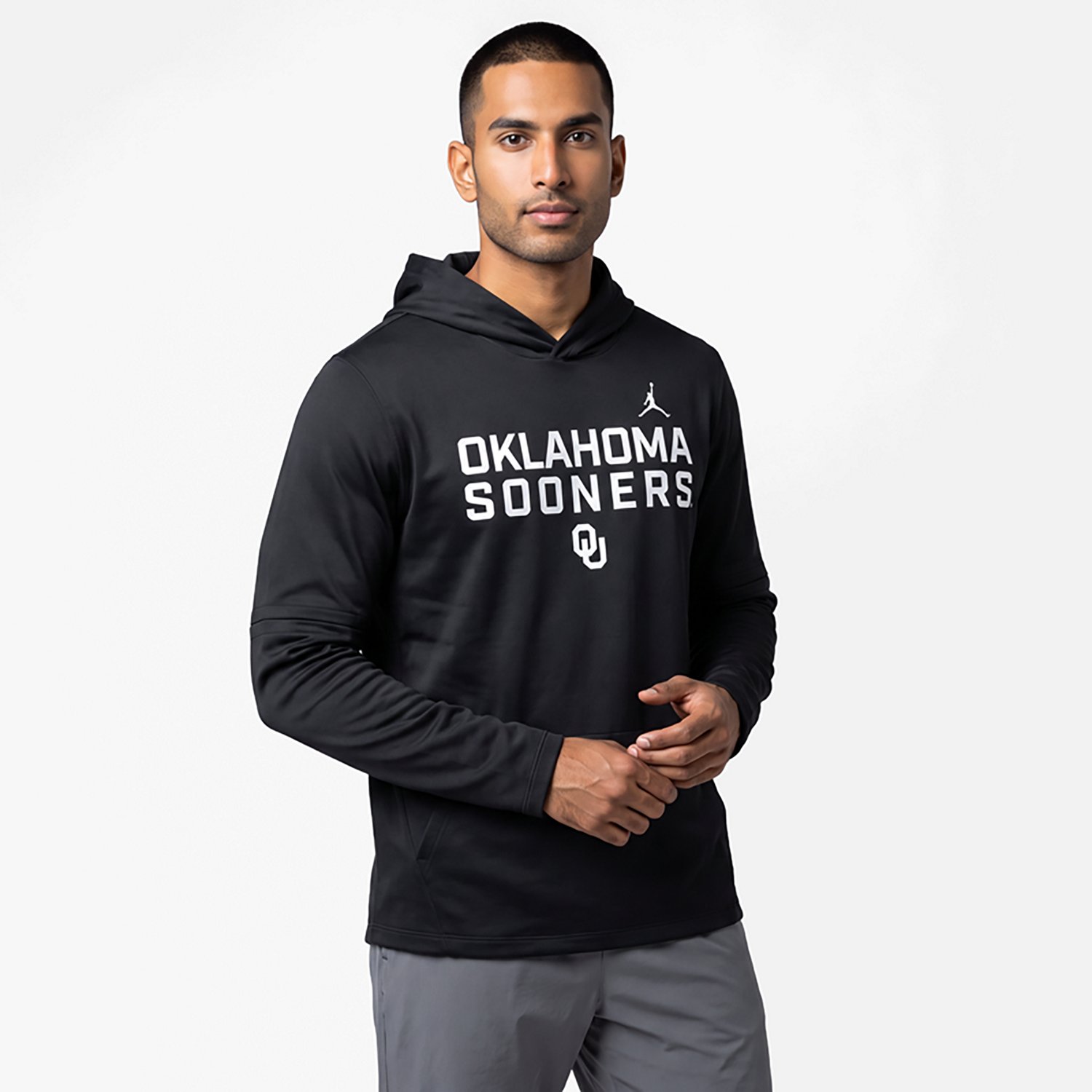 Jordan Brand Oklahoma Sooners 2025 Sideline Dri-FIT Long Sleeve Hoodie T-Shirt - view number 2