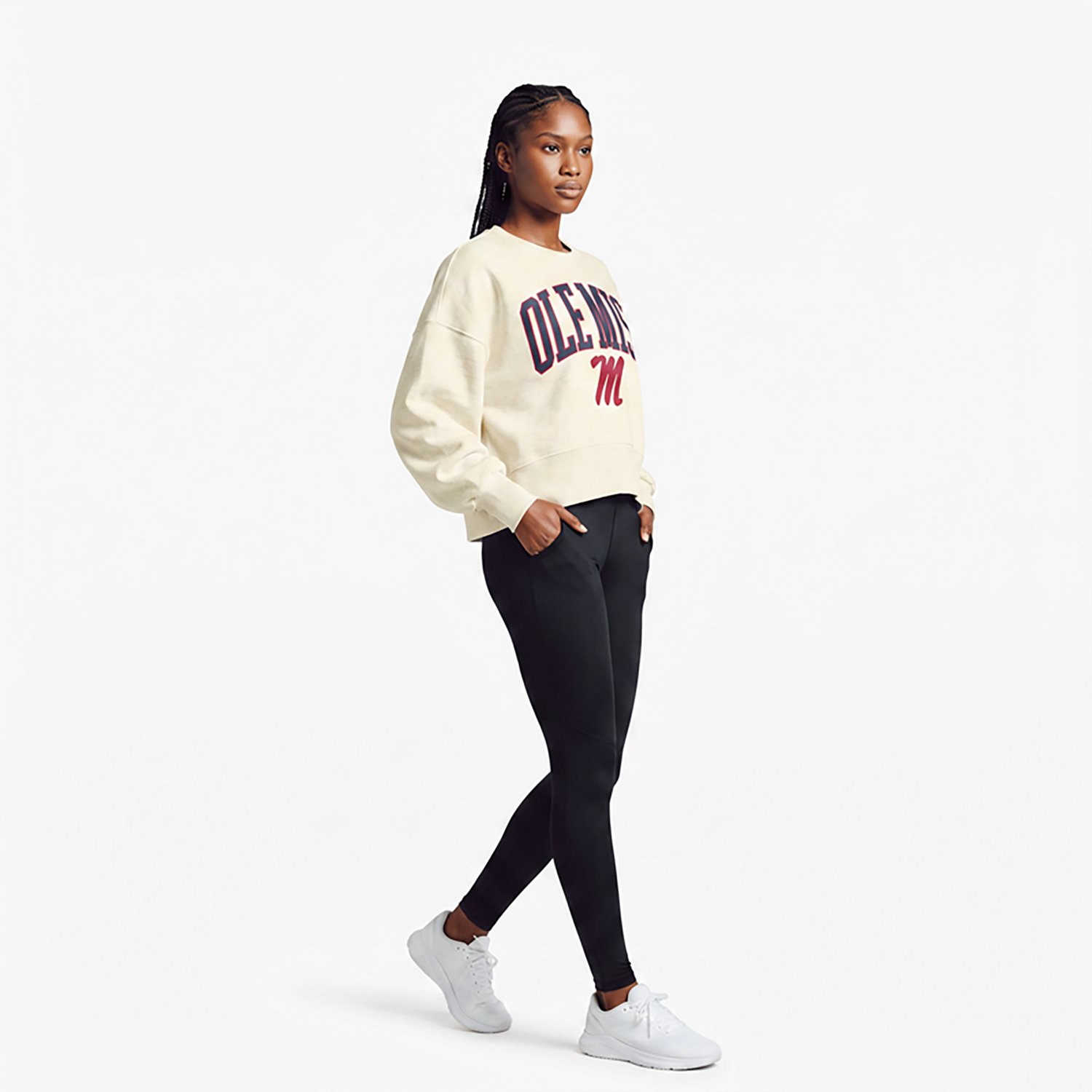 Pressbox Ole Miss Rebels Oversized Waist-Length Crewneck Sweatshirt - view number 2
