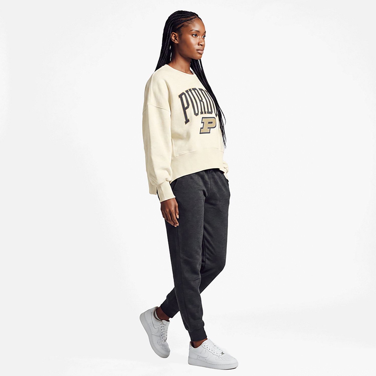 Pressbox Purdue Boilermakers Oversized Waist-Length Crewneck Sweatshirt - view number 3