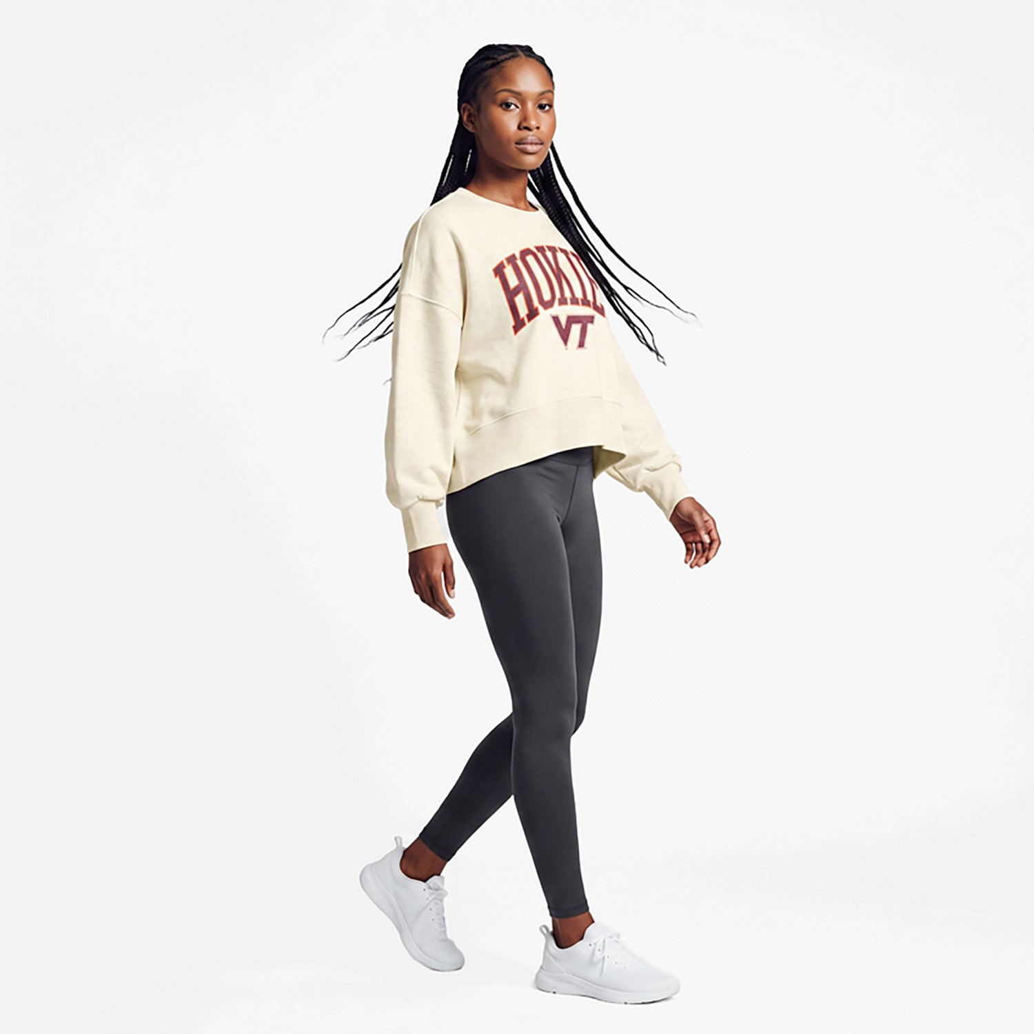 Pressbox Virginia Tech Hokies Oversized Waist-Length Crewneck Sweatshirt - view number 2